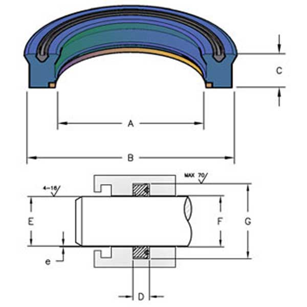 Parker/Commercial Intertech 22031-621 Sello de Vástago