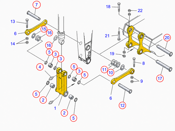 Komatsu PC200 Bucket Link Pin & Bushing Kit