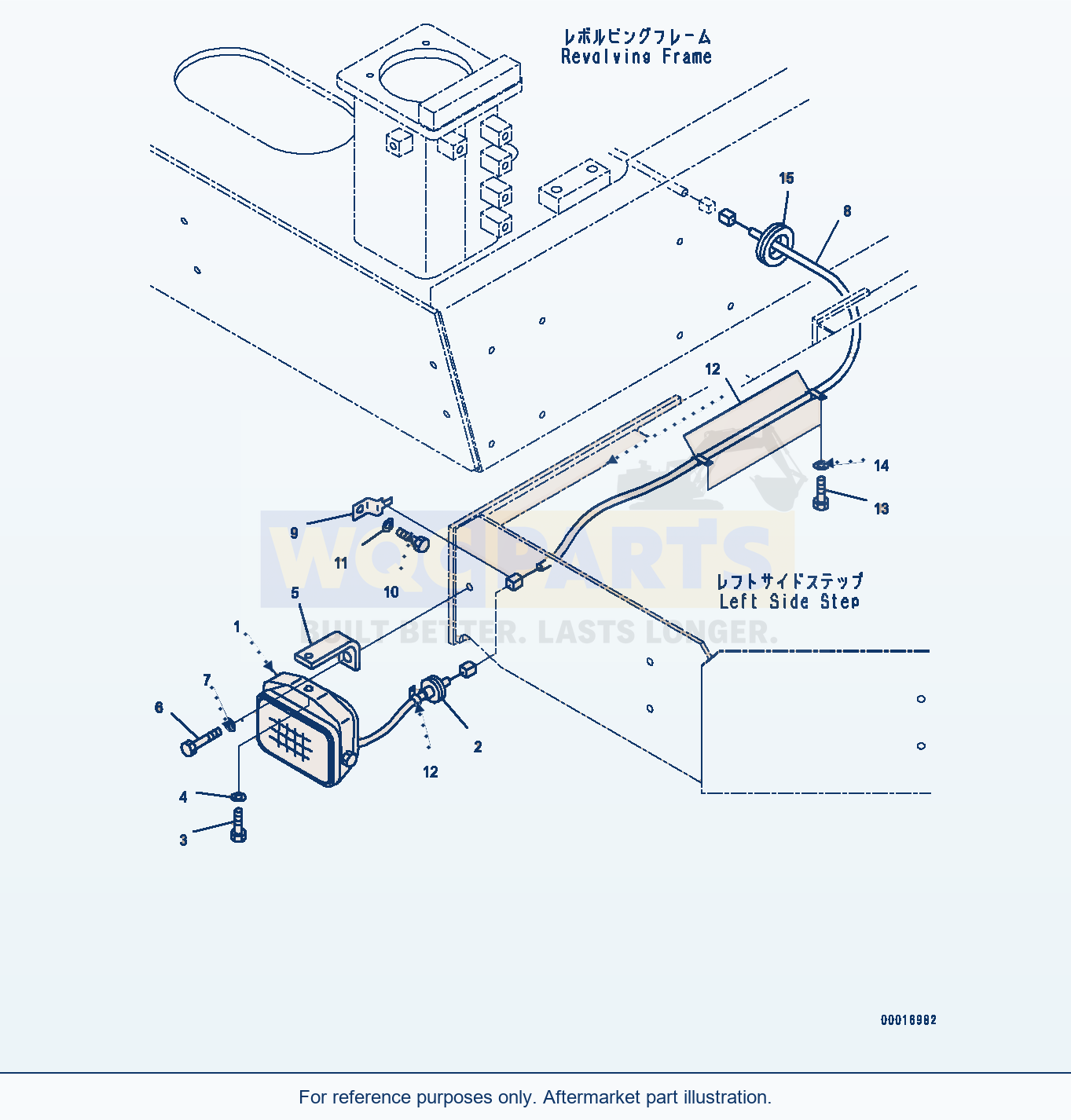 Komatsu PC1250-8 Additional Working Lamp (#30158-) parts diagram