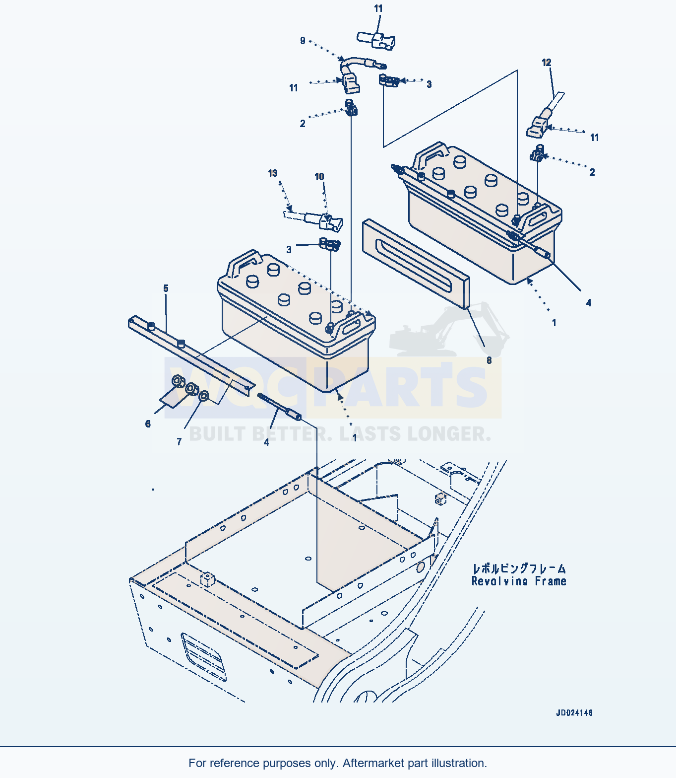 Komatsu PC1250-8 Battery, Dry Type — Battery (#30158-) parts diagram