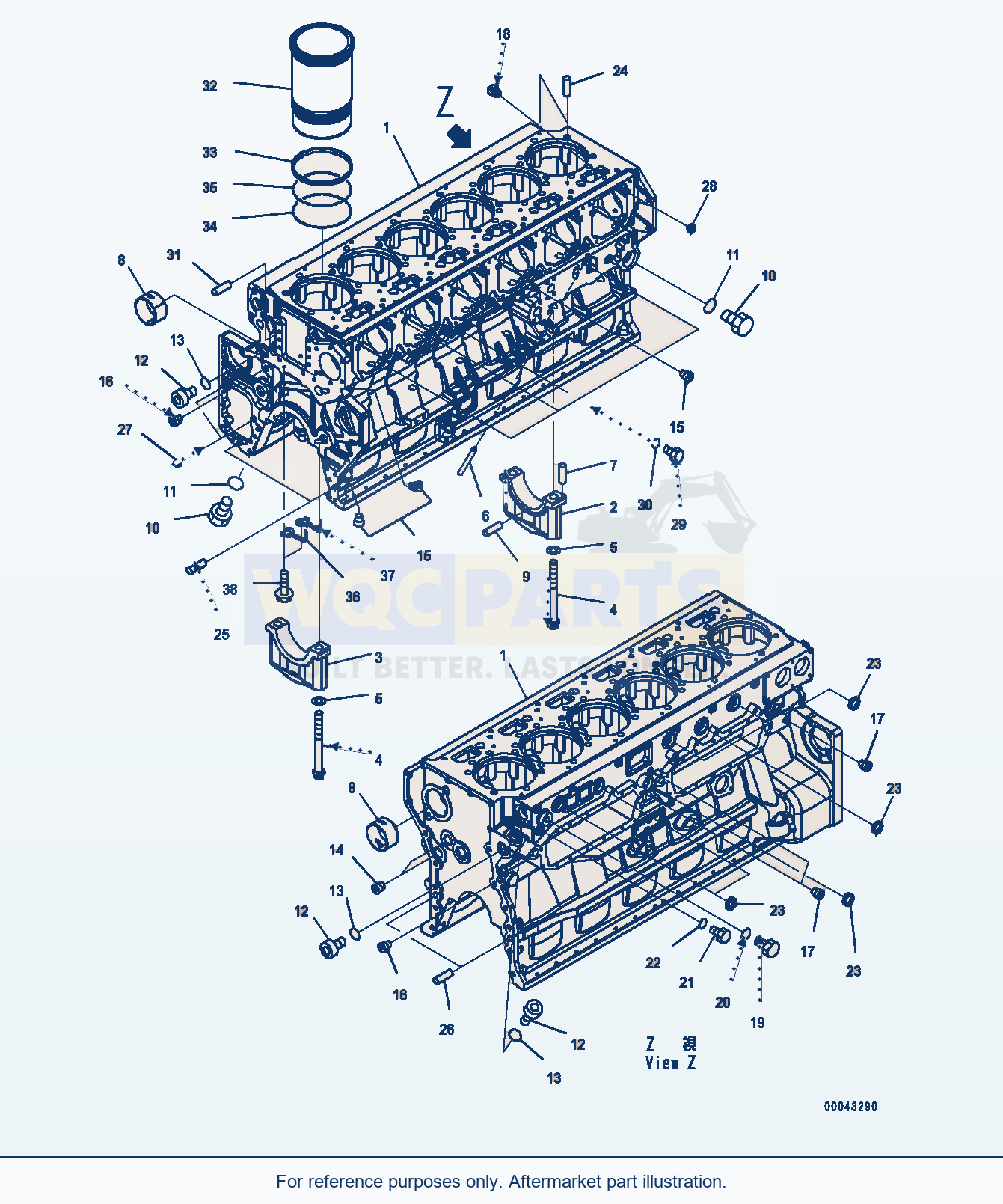 Komatsu PC1250-8 Cylinder Block (#511700-511773) parts diagram