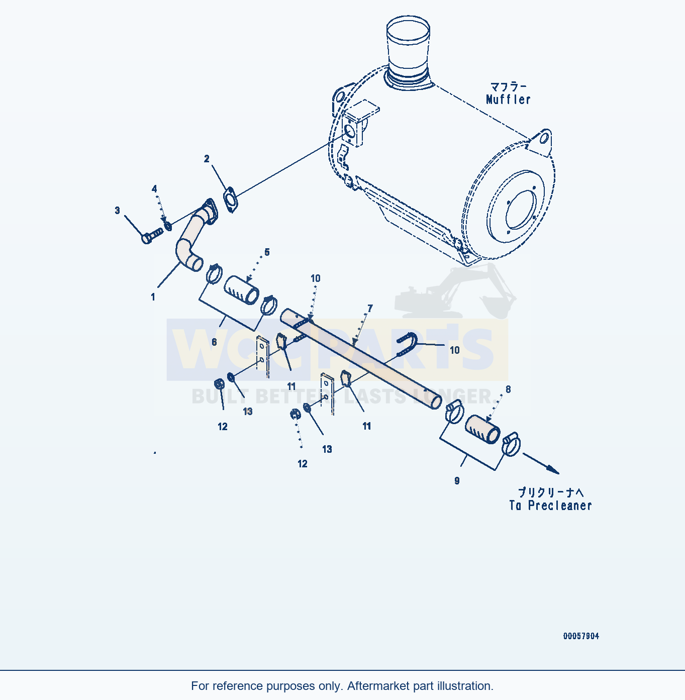 Komatsu PC1250-8 Air Cleaner Ejector Piping (#511700-) parts diagram
