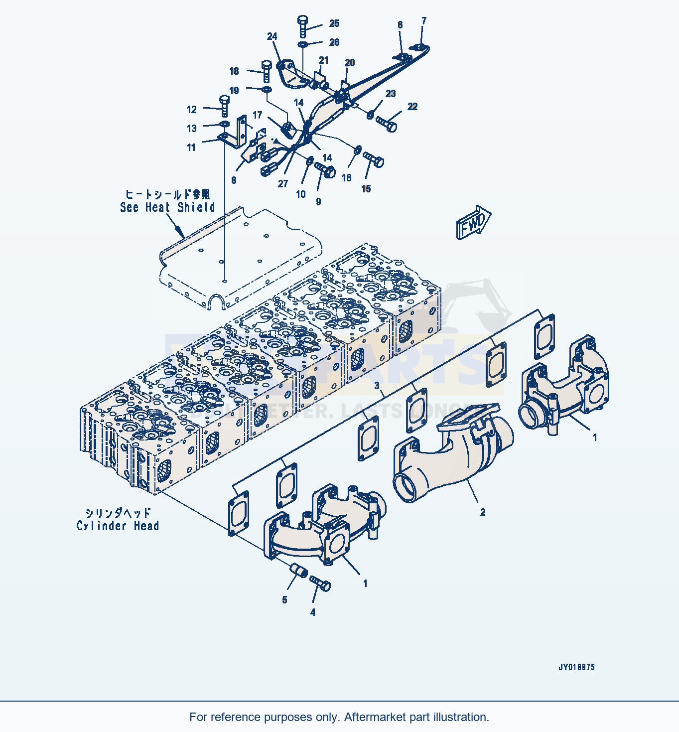 Komatsu PC1250-8 Exhaust Manifold, (#512665-) parts diagram