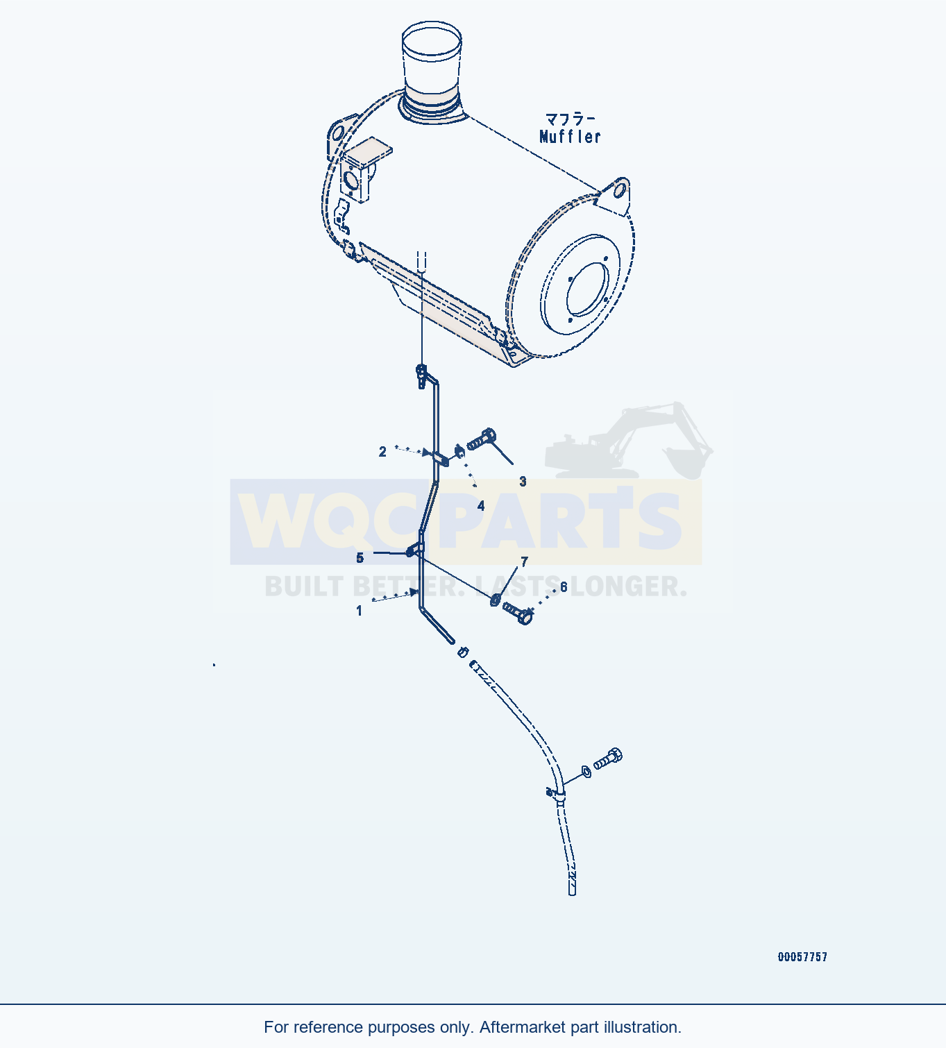 Komatsu PC1250-8 Exhaust Muffler And Drain Piping (#511700-) parts diagram