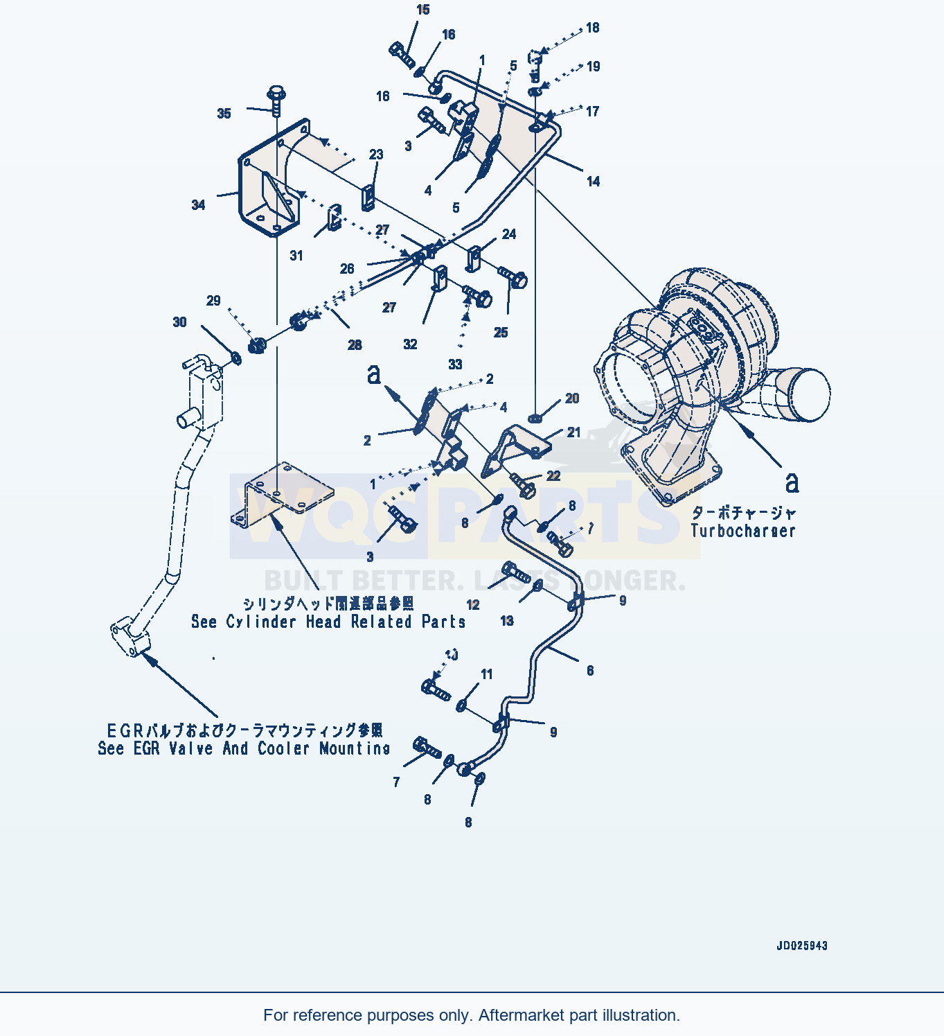 Komatsu PC1250-8 Turbocharger, Water Piping (#511700-512664) parts diagram