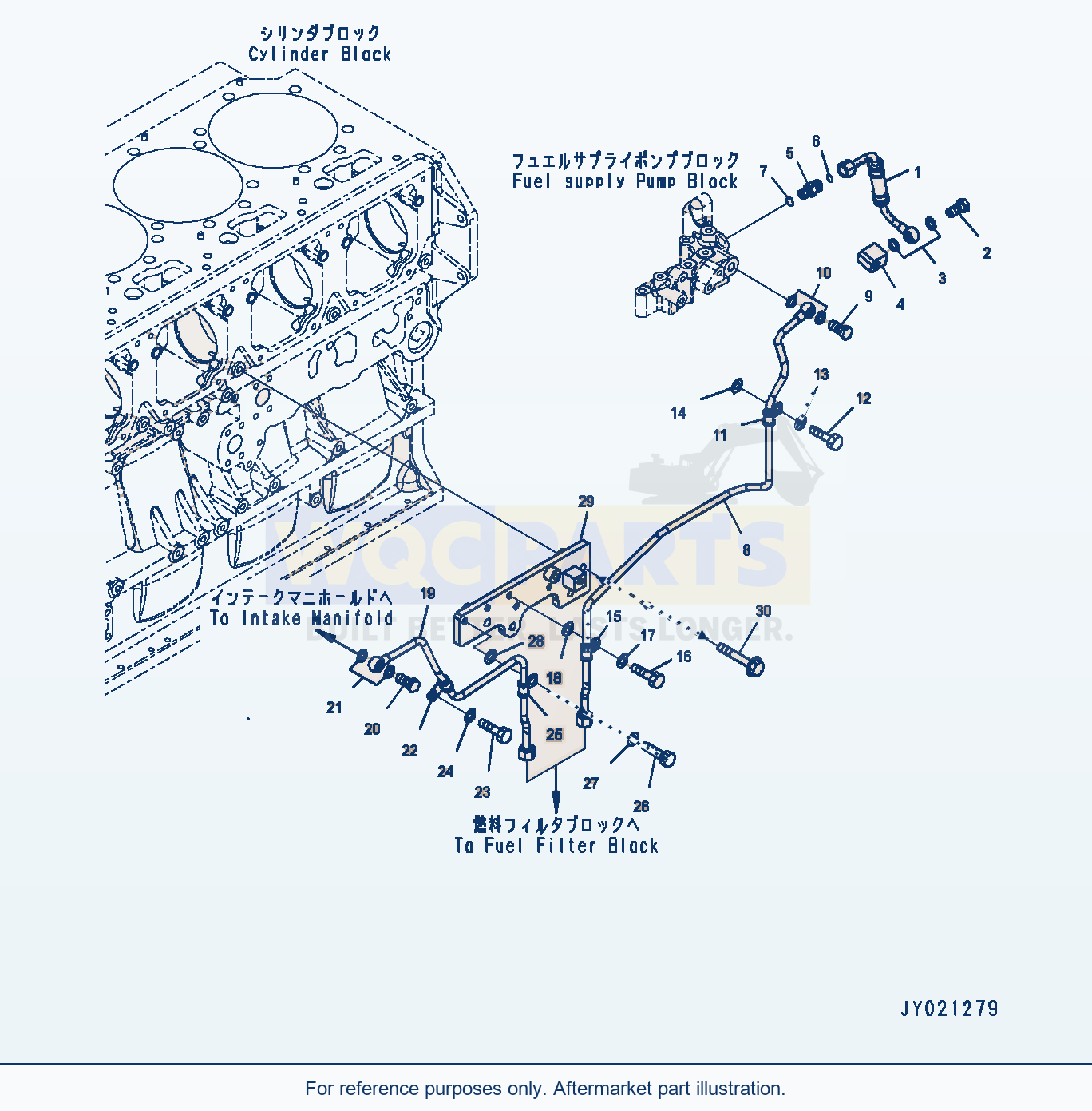 Komatsu PC1250-8 Fuel Return Piping (#511700-) parts diagram