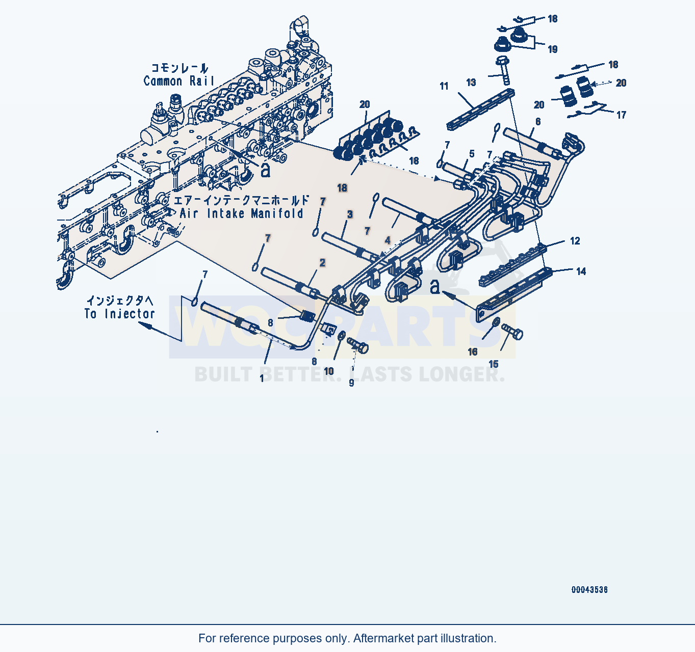 Komatsu PC1250-8 Fuel Supply Pump Bracket, Piping (#511700-) parts diagram