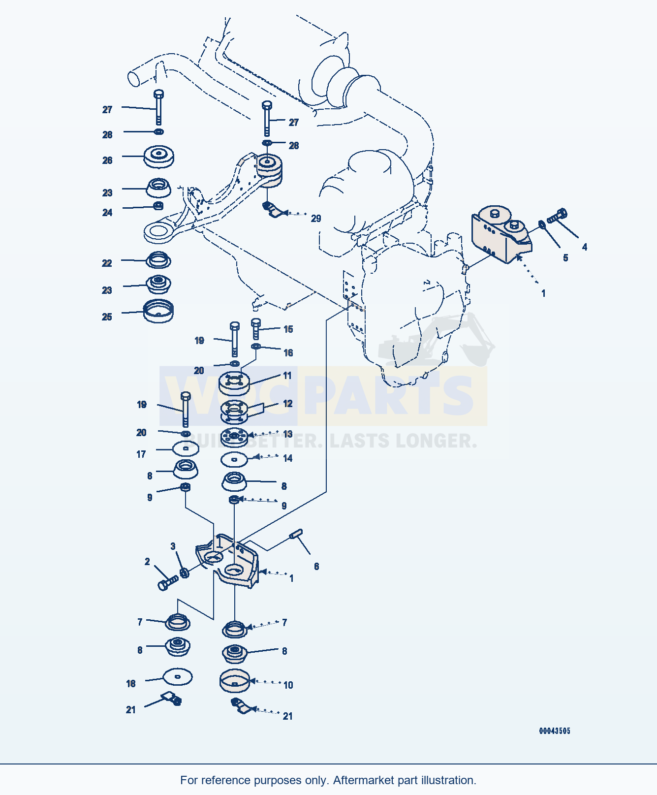 Komatsu PC1250-8 Engine Mounting (#30158-) parts diagram