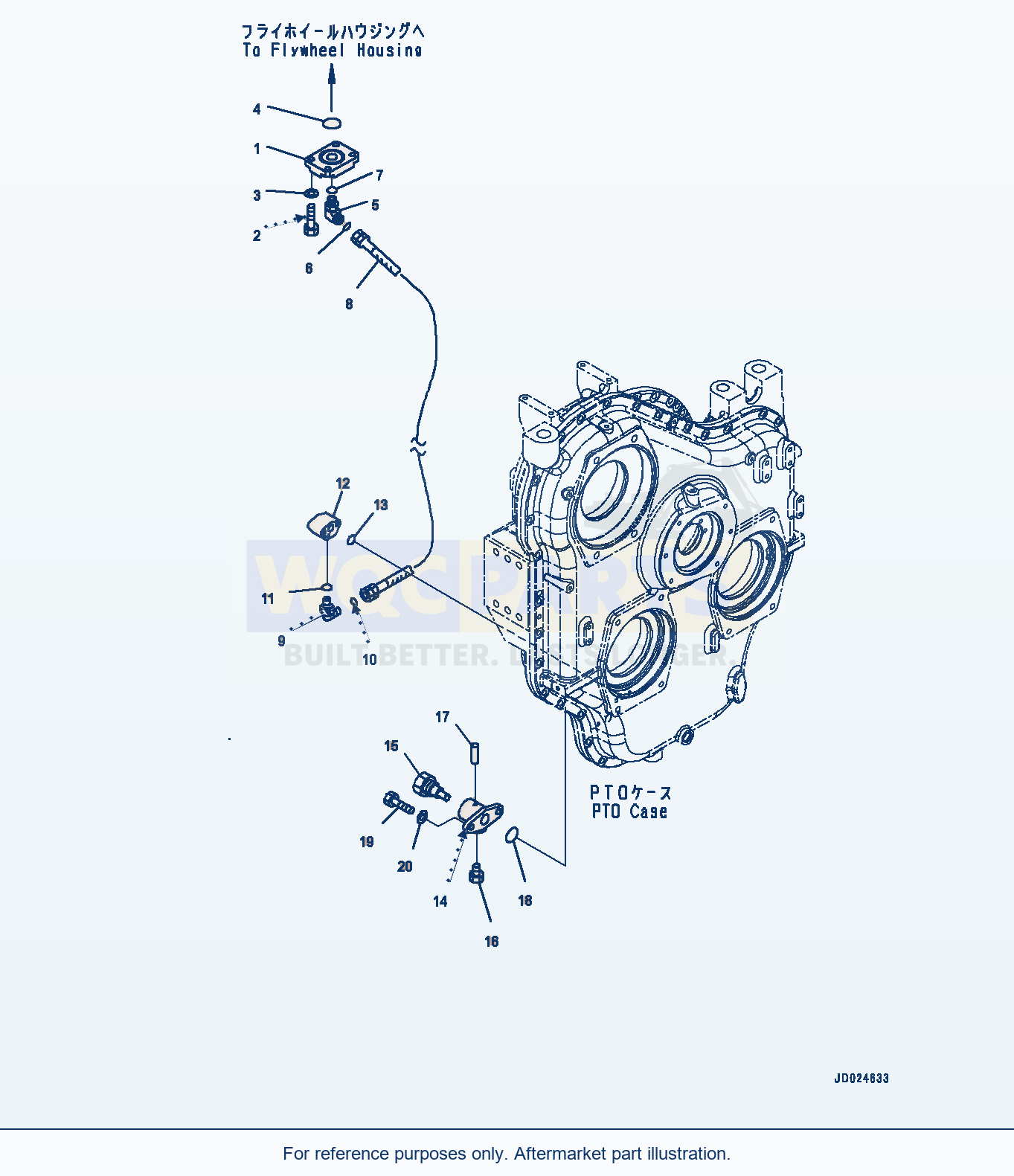 Komatsu PC1250-8 Power Takeoff, Flywheel Piping (#30158-) parts diagram