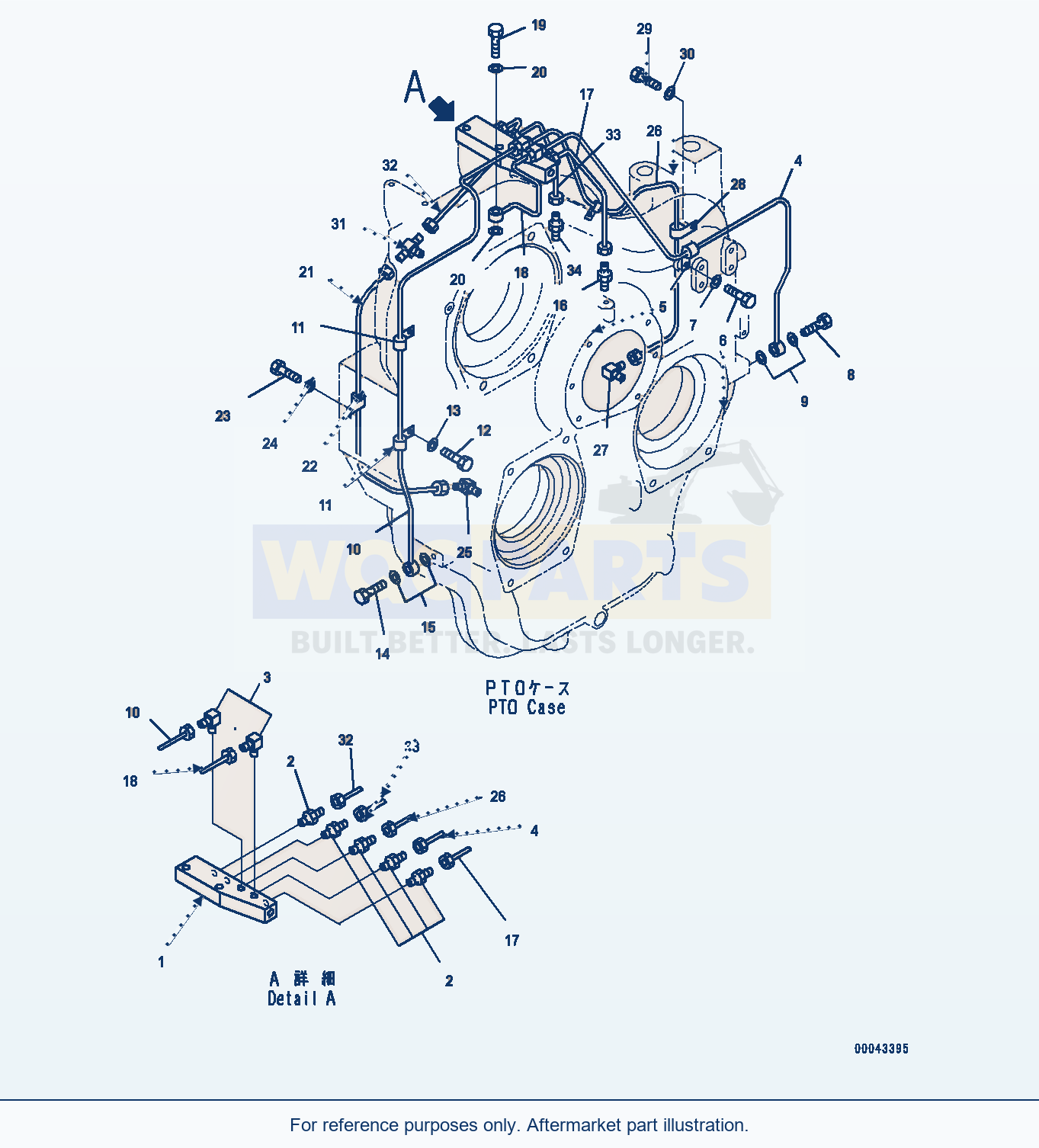 Komatsu PC1250-8 Power Takeoff, Lubrication Piping (#30158-) parts diagram
