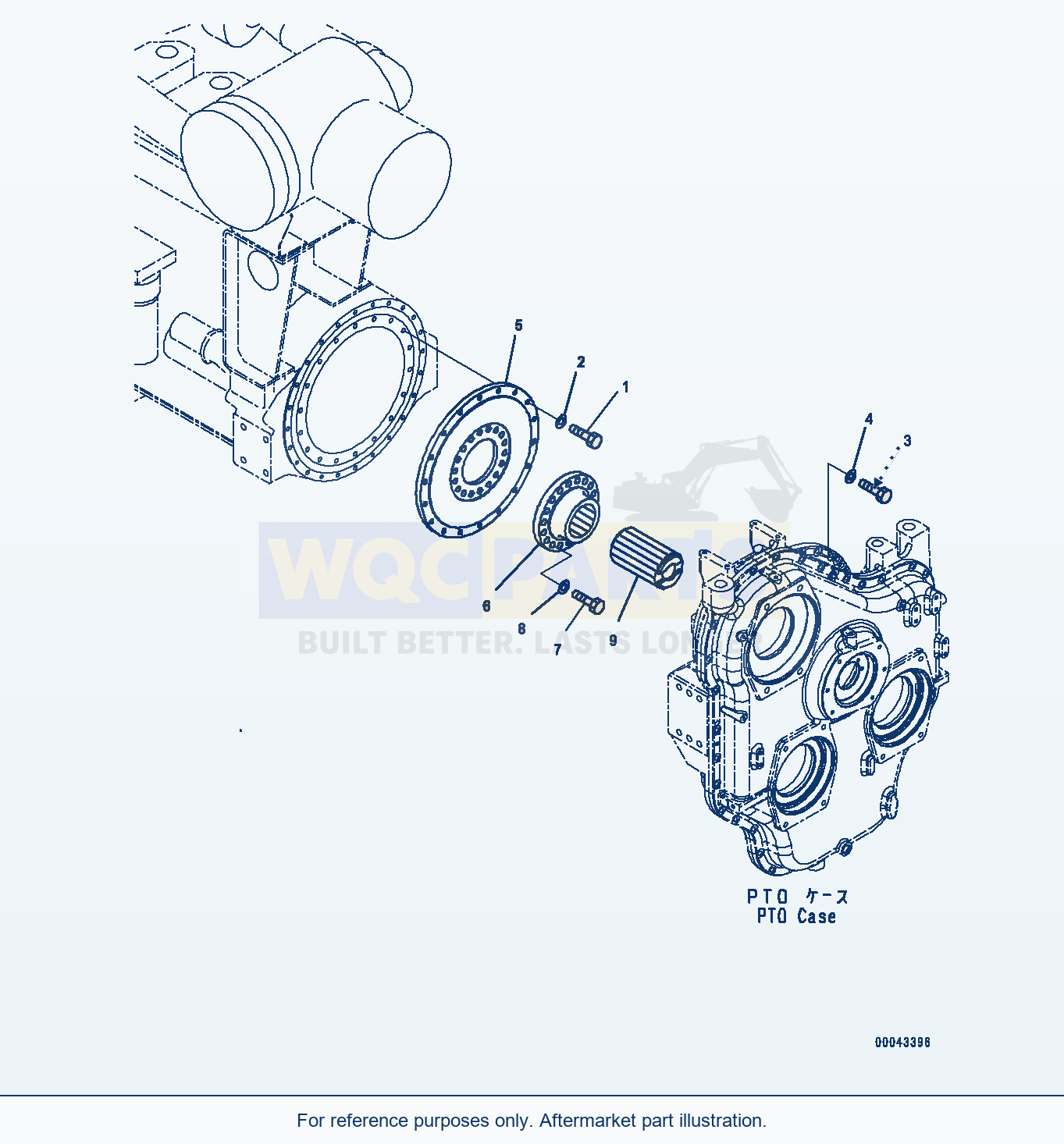 Komatsu PC1250-8 Power Takeoff, Mounting (#30158-) parts diagram