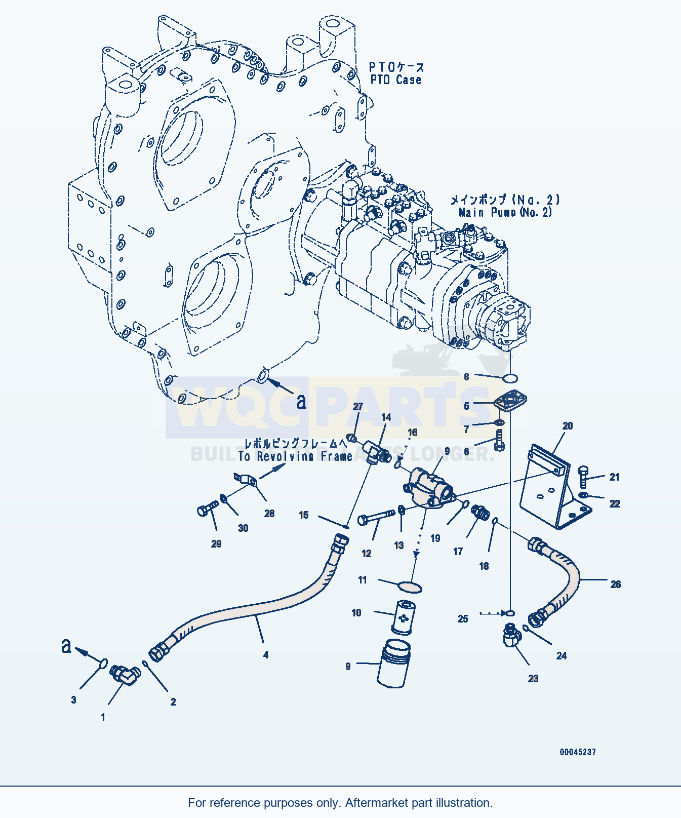 Komatsu PC1250-8 Power Takeoff, Suction Piping (#30158-) parts diagram