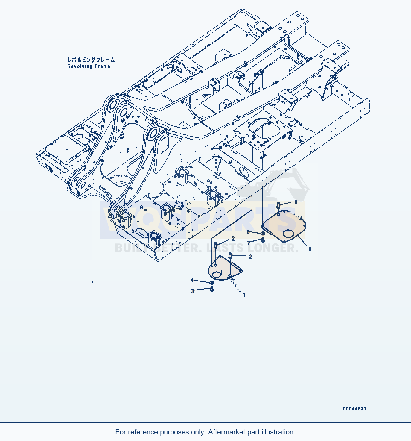 Komatsu PC1250-8 Under Cover, Revolving Frame, Center (#30158-) parts diagram