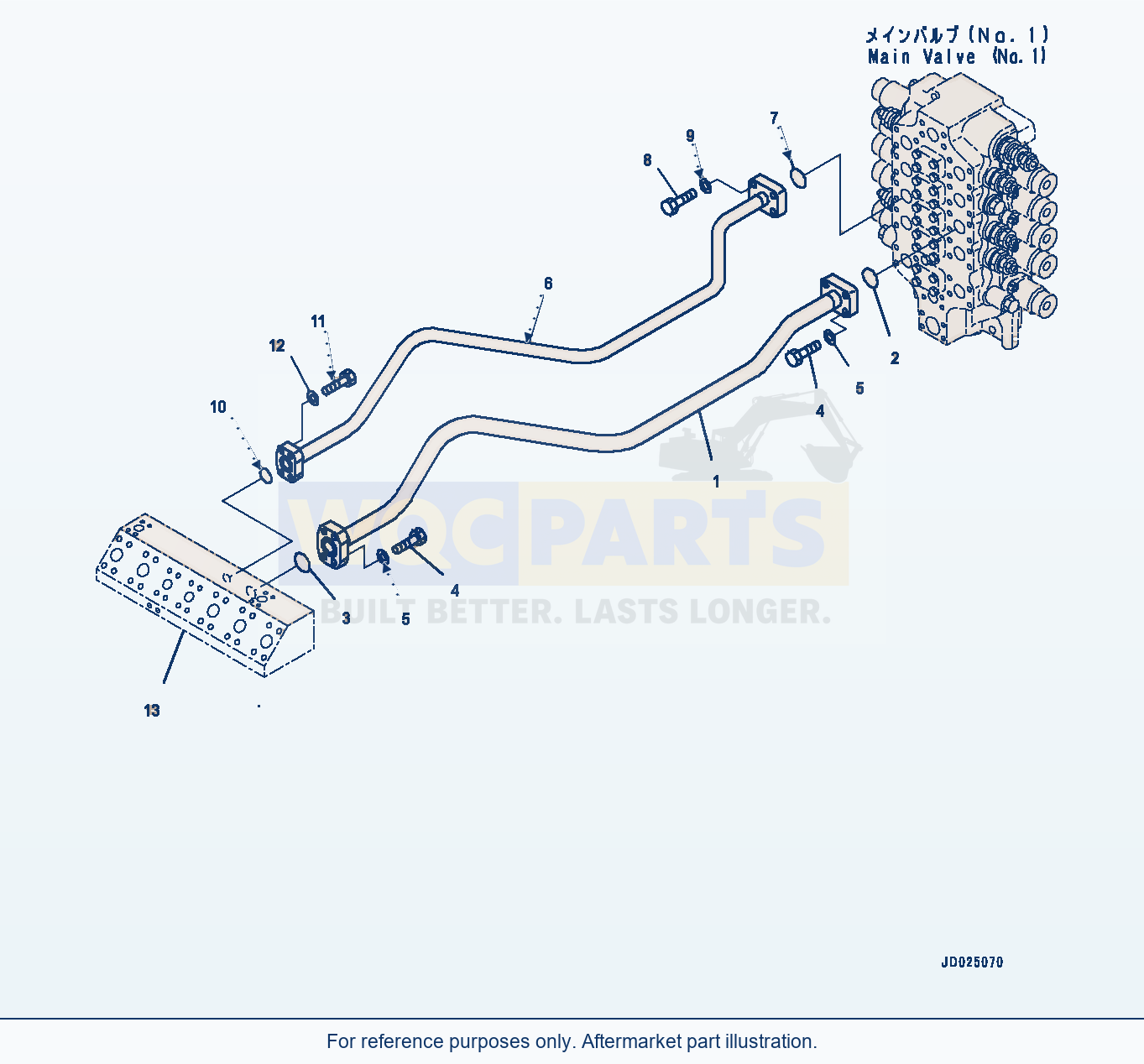 Komatsu PC1250-8 Arm Piping, No.1 Valve (#30158-) parts diagram