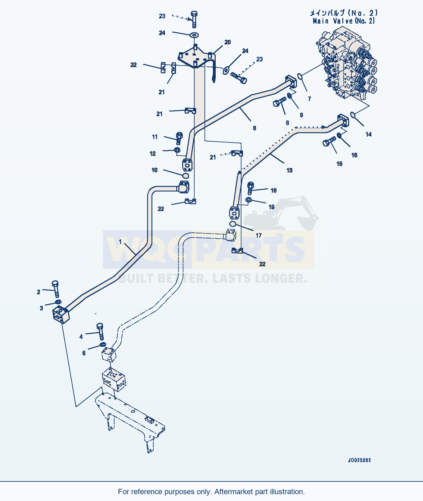 Komatsu PC1250-8 Boom Piping, No.2 Valve (#30158-) parts diagram