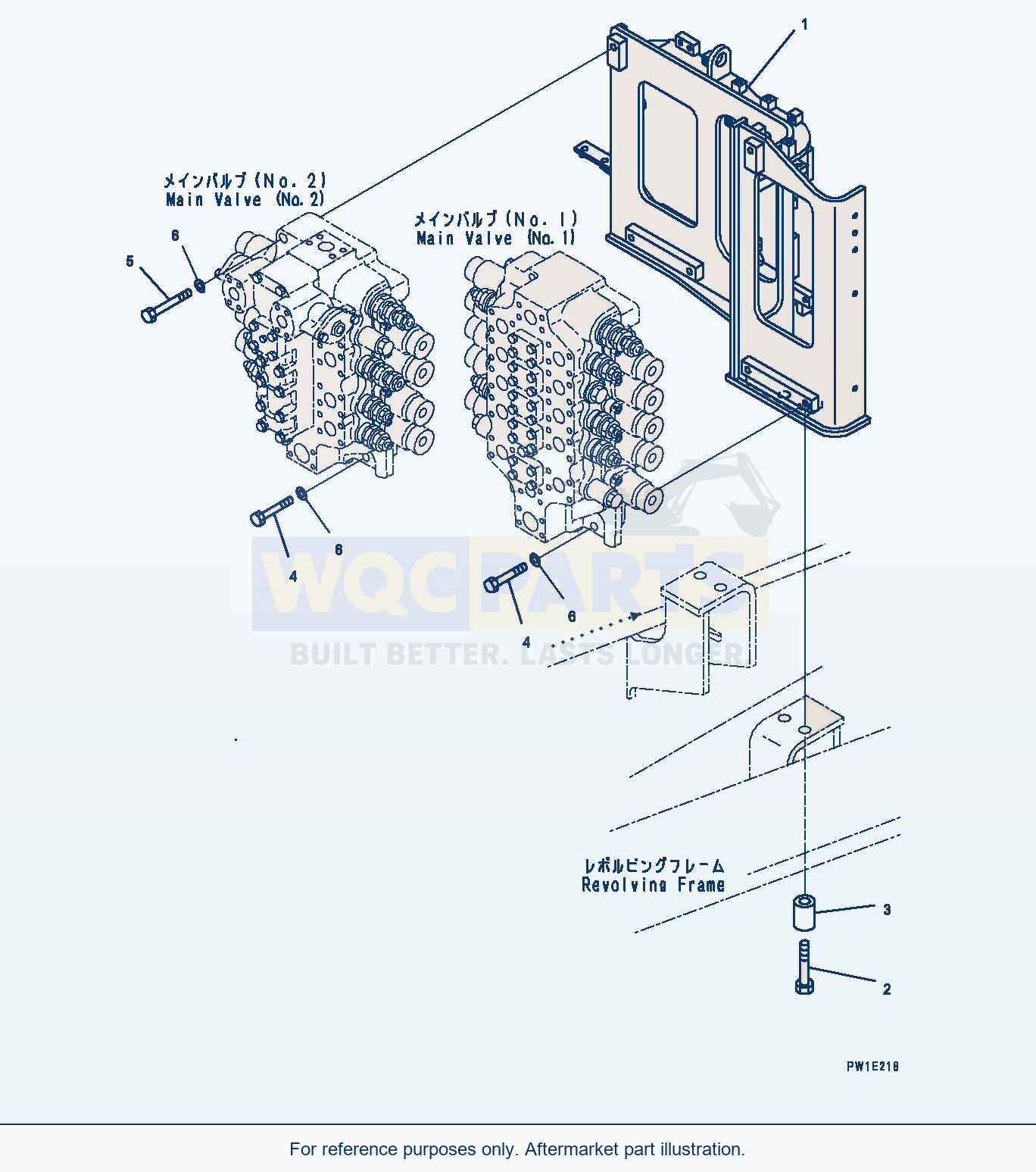 Komatsu PC1250-8 Control Valve, Valve Stand (#30158-) parts diagram