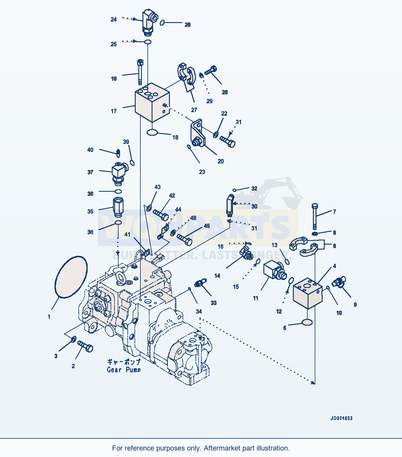 Komatsu PC1250-8 Gear Pump, Joint Parts (#30158-) parts diagram