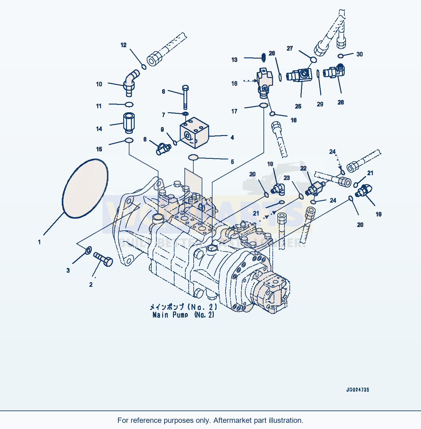 Komatsu PC1250-8 No.2 Pump, Joint Parts (#30158-) parts diagram
