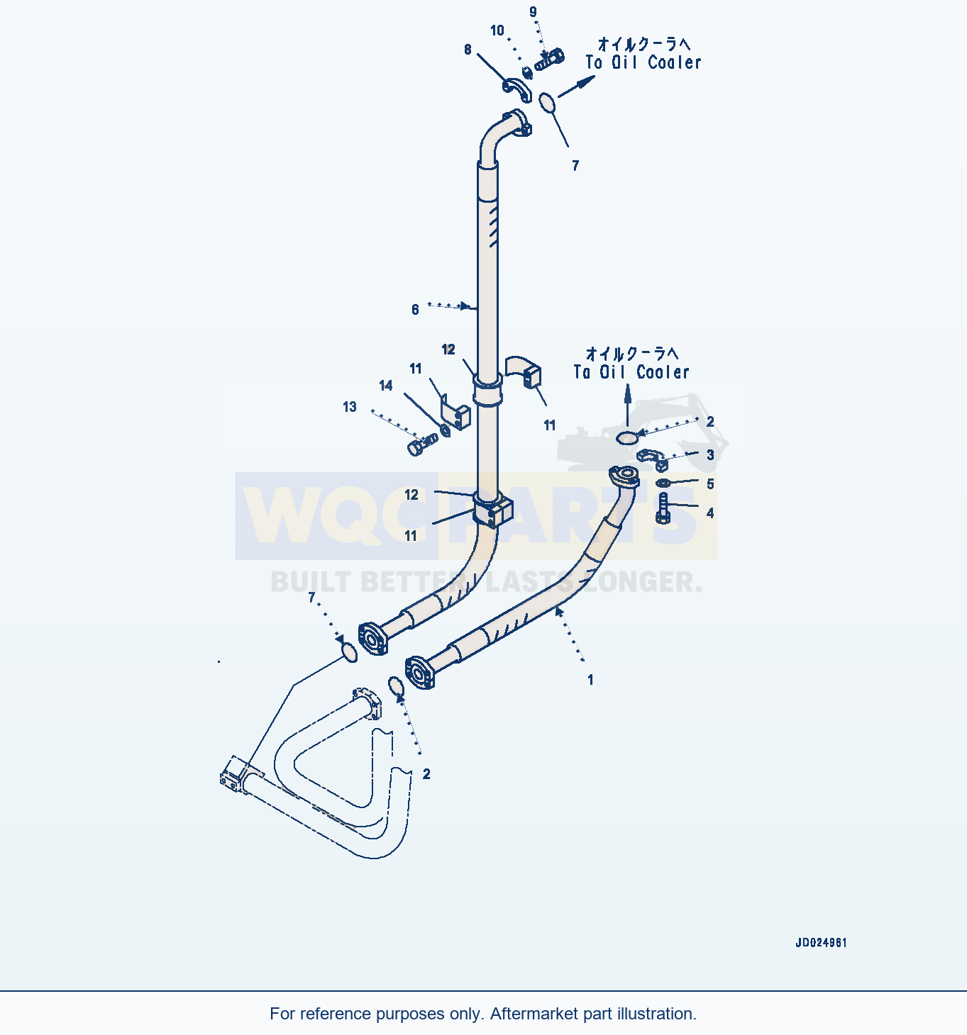Komatsu PC1250-8 Oil Cooler Piping, Hose (#30158-) parts diagram