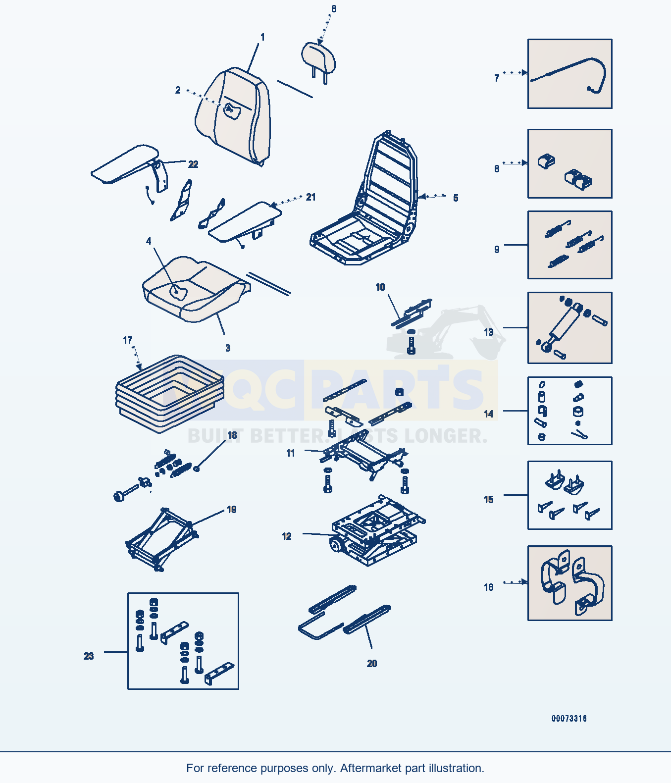 Komatsu PC1250-8 Operator'S Seat, Inner Parts (#30158-) parts diagram