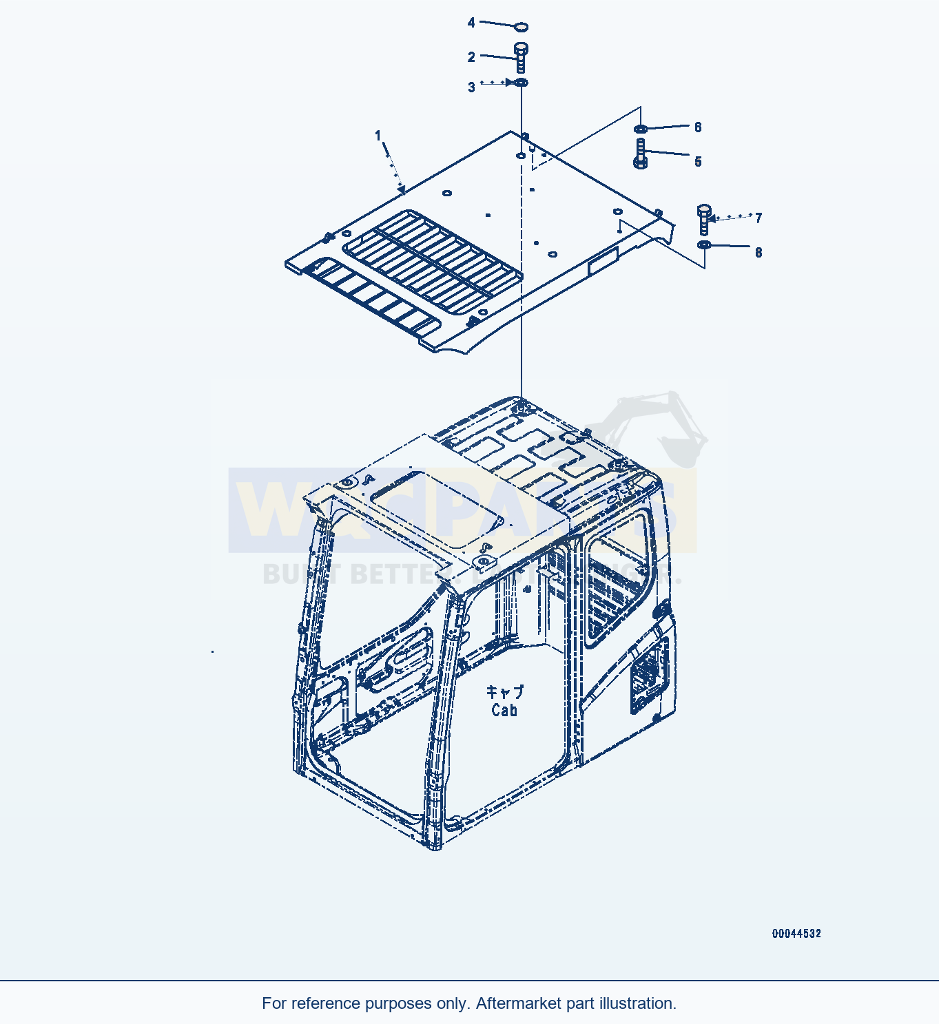 Komatsu PC1250-8 Top Guard (#30158-) parts diagram