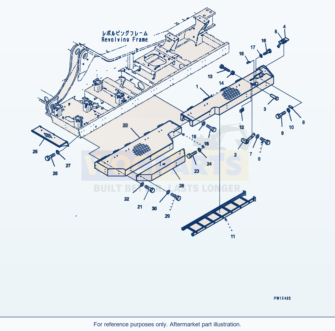 Komatsu PC1250-8 Left Side Step, Step (#30158-) parts diagram