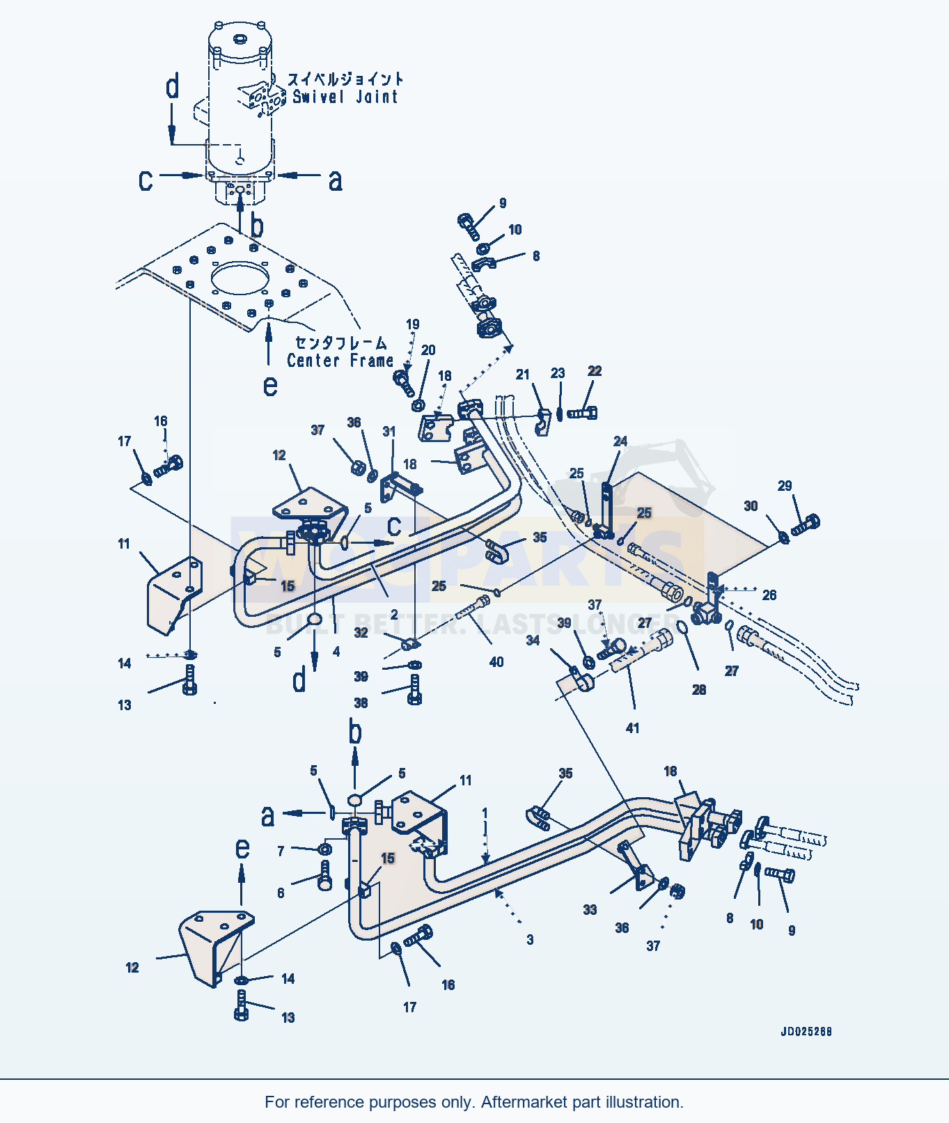 Komatsu PC1250-8 Travel Piping, Center Frame Side (#30158-) parts diagram