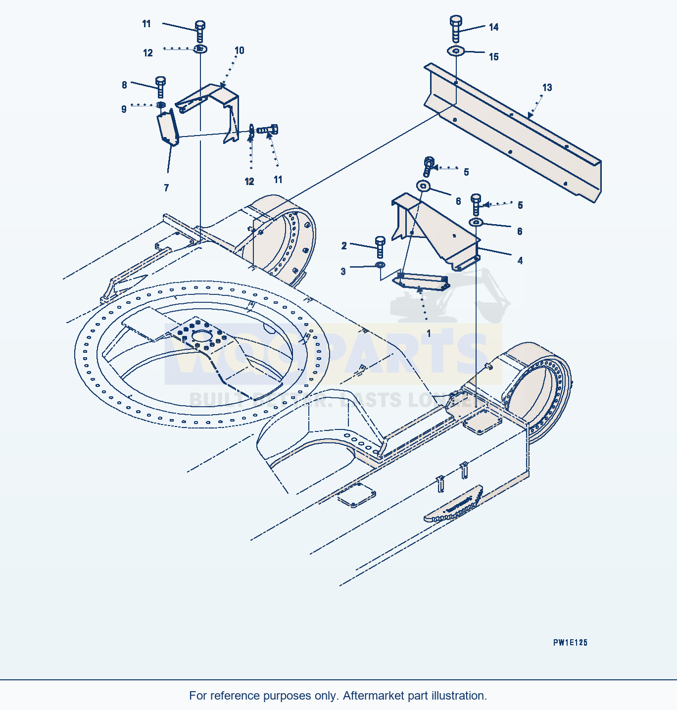Komatsu PC1250-8 Travel Piping Cover (#30158-) parts diagram
