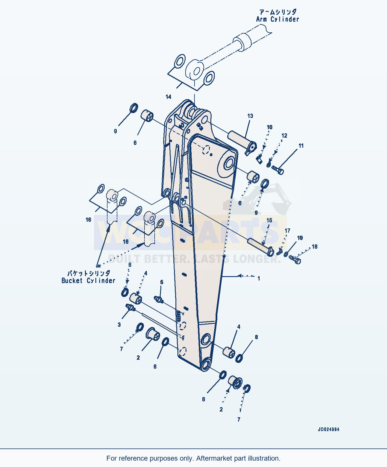 Komatsu PC1250-8 Arm, 4500mm — Arm, Arm And Pin (#30158-30201) parts diagram