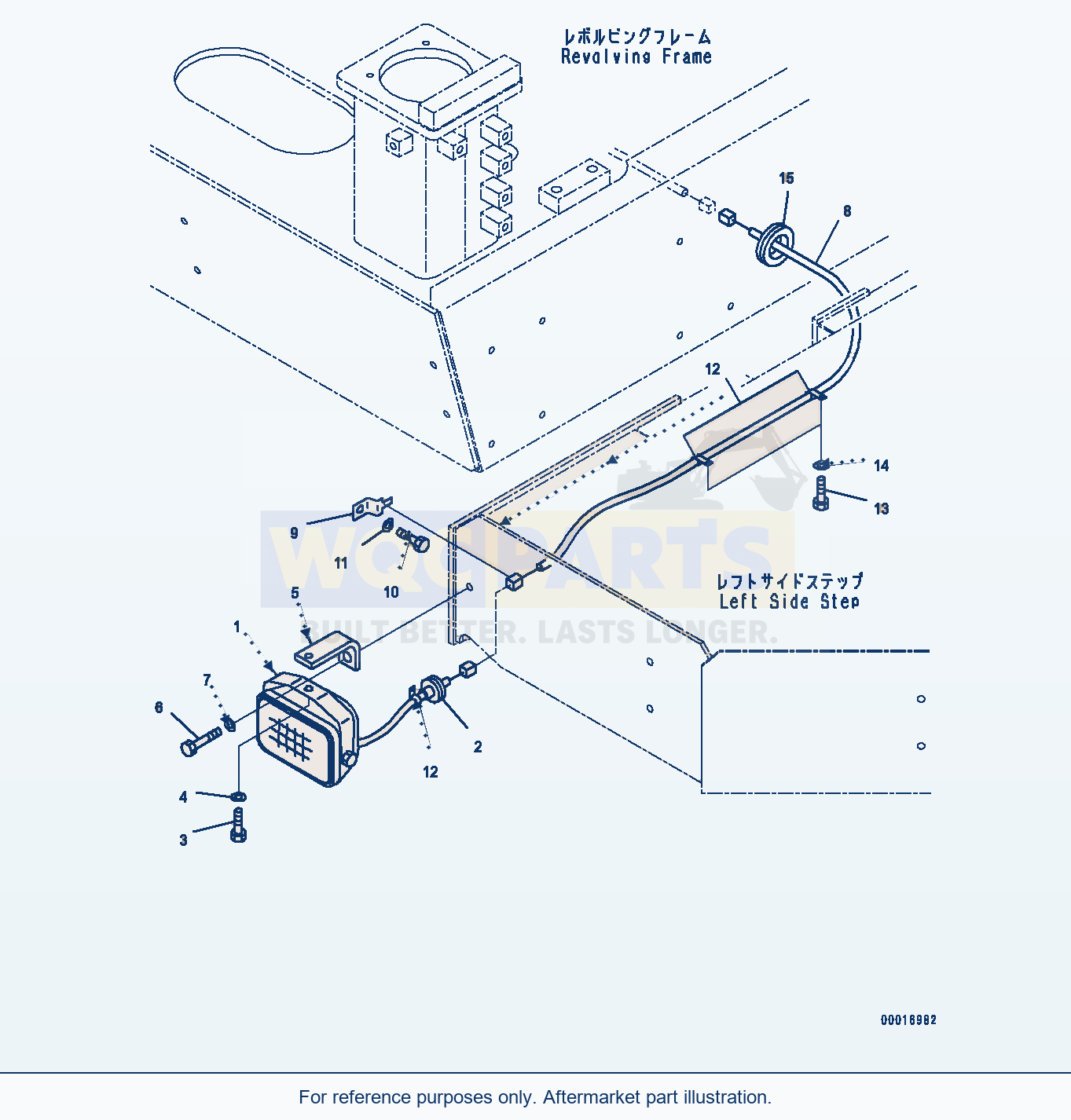 Komatsu PC1250LC-8 Additional Working Lamp (#30158-) parts diagram