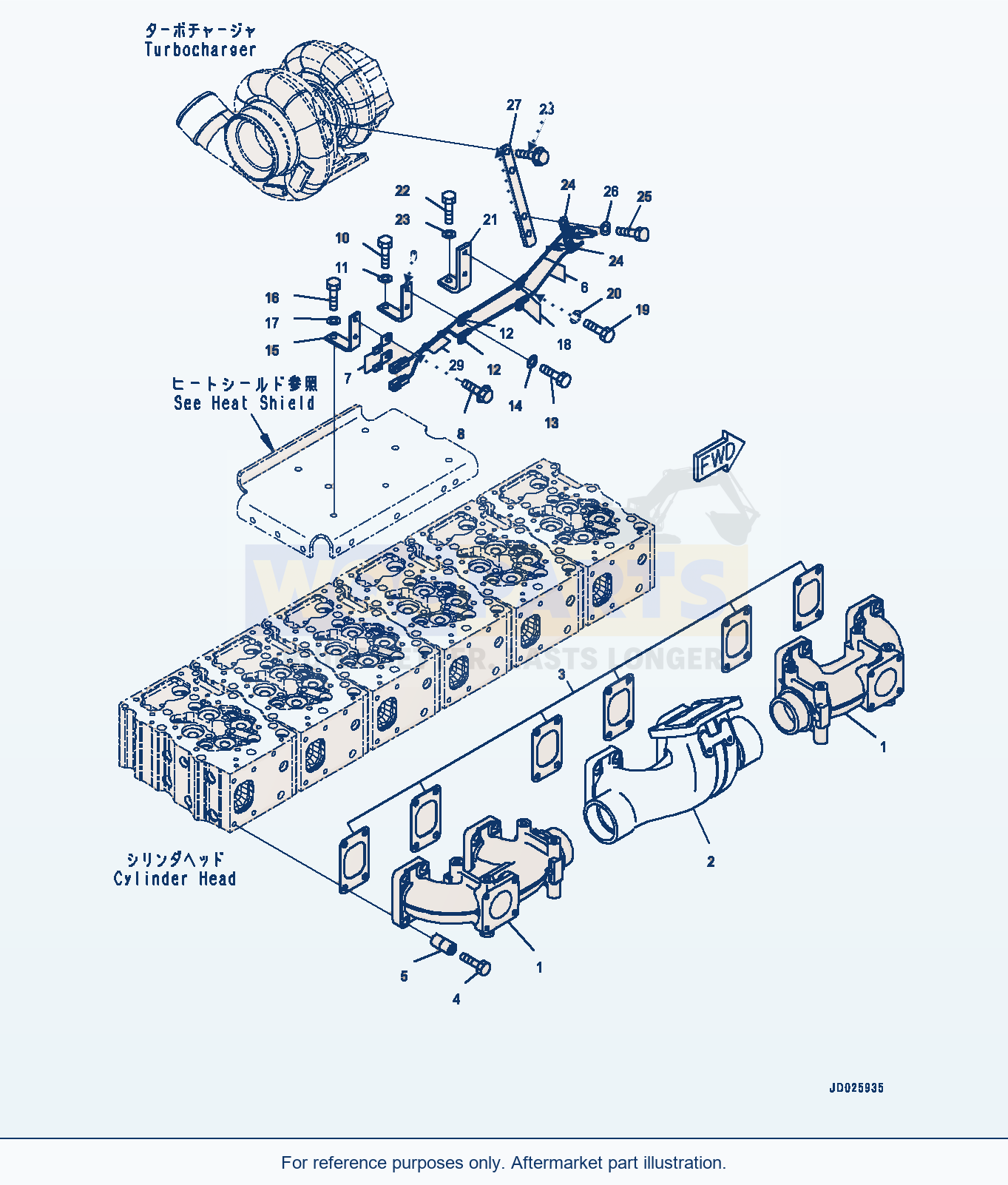 Komatsu PC1250LC-8 Exhaust Manifold, (#511700-512664) parts diagram