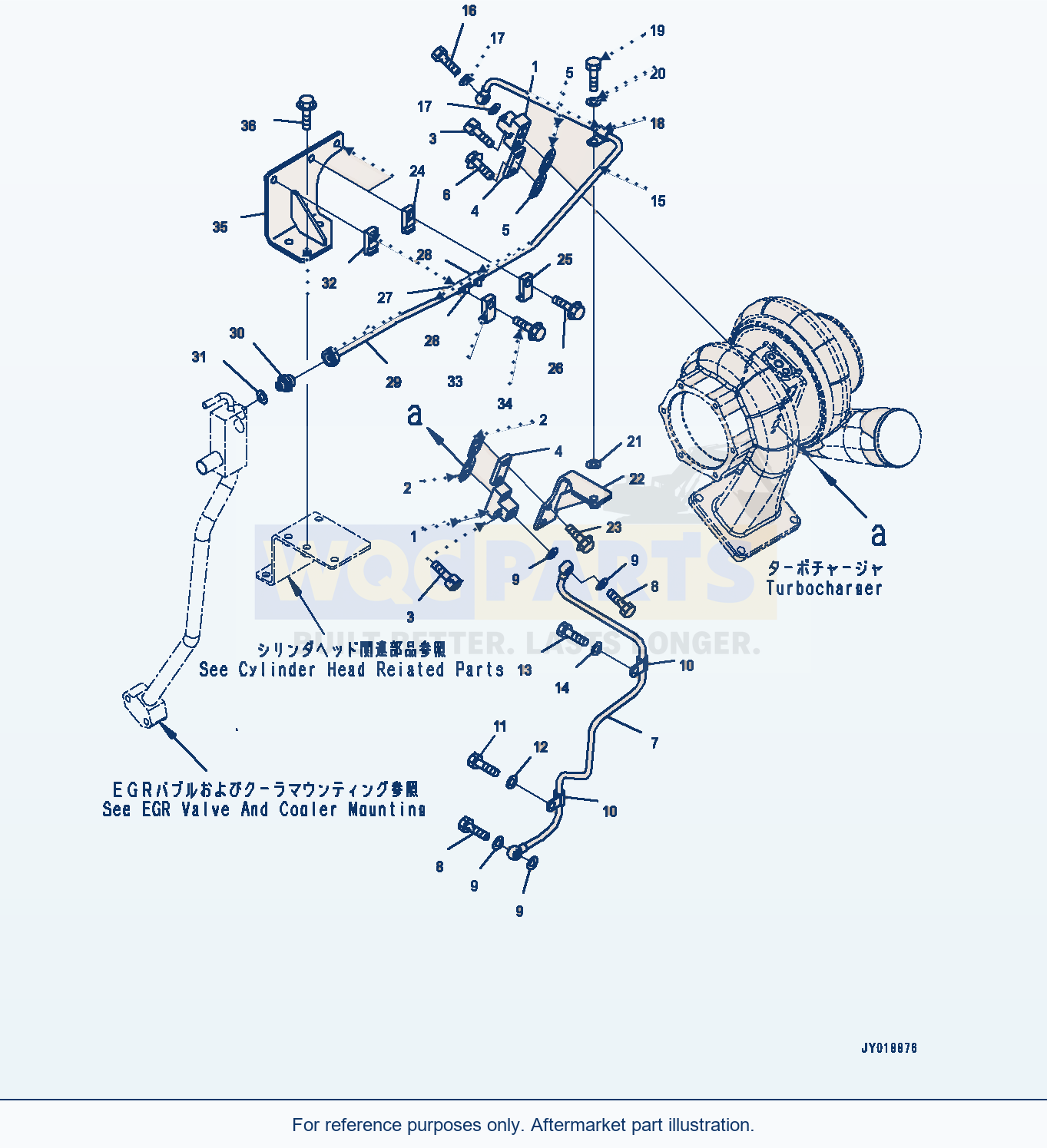 Komatsu PC1250LC-8 Turbocharger, Water Piping (#512665-) parts diagram