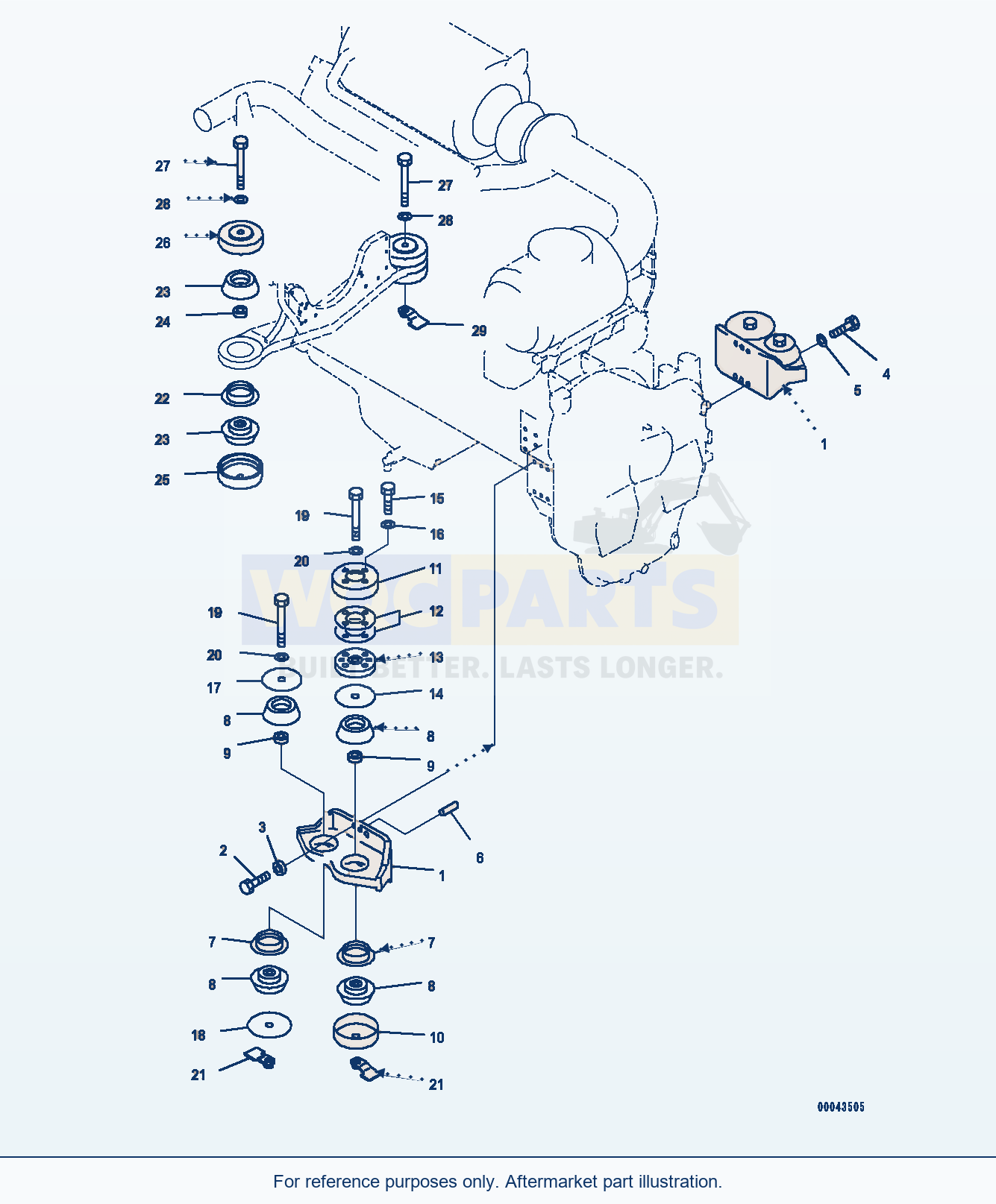 Komatsu PC1250LC-8 Engine Mounting (#30158-) parts diagram
