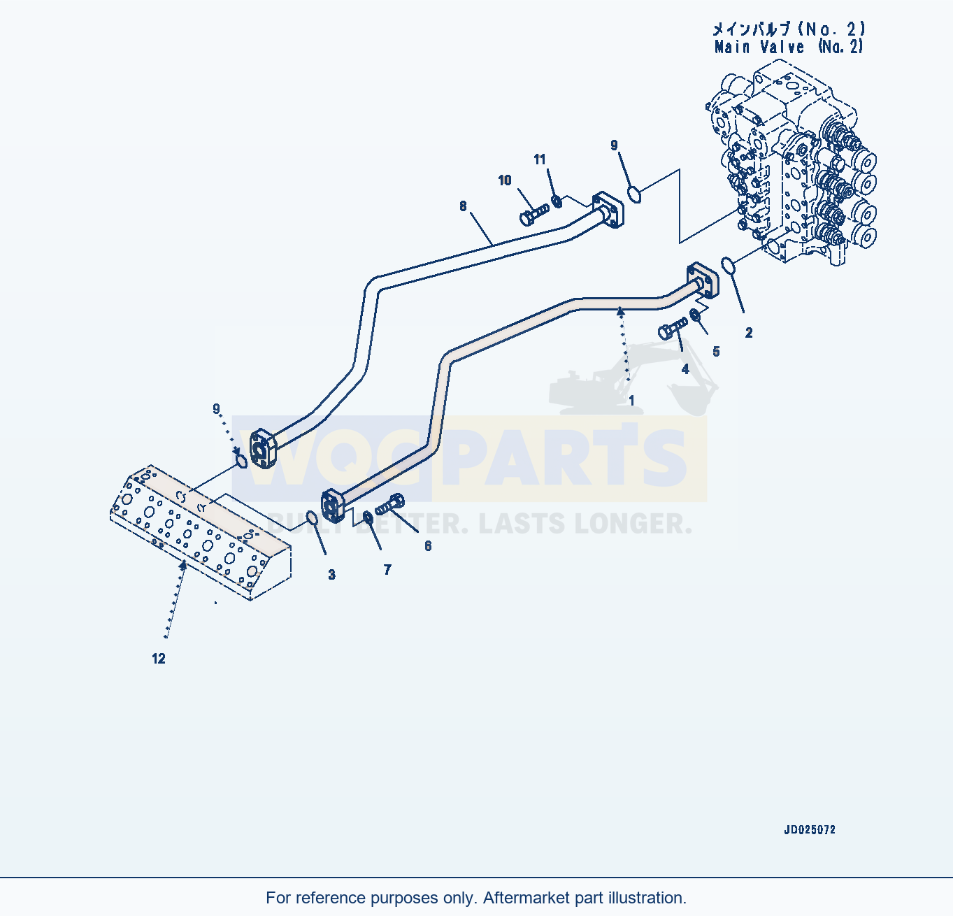 Komatsu PC1250LC-8 Arm Piping, No.2 Valve (#30158-) parts diagram