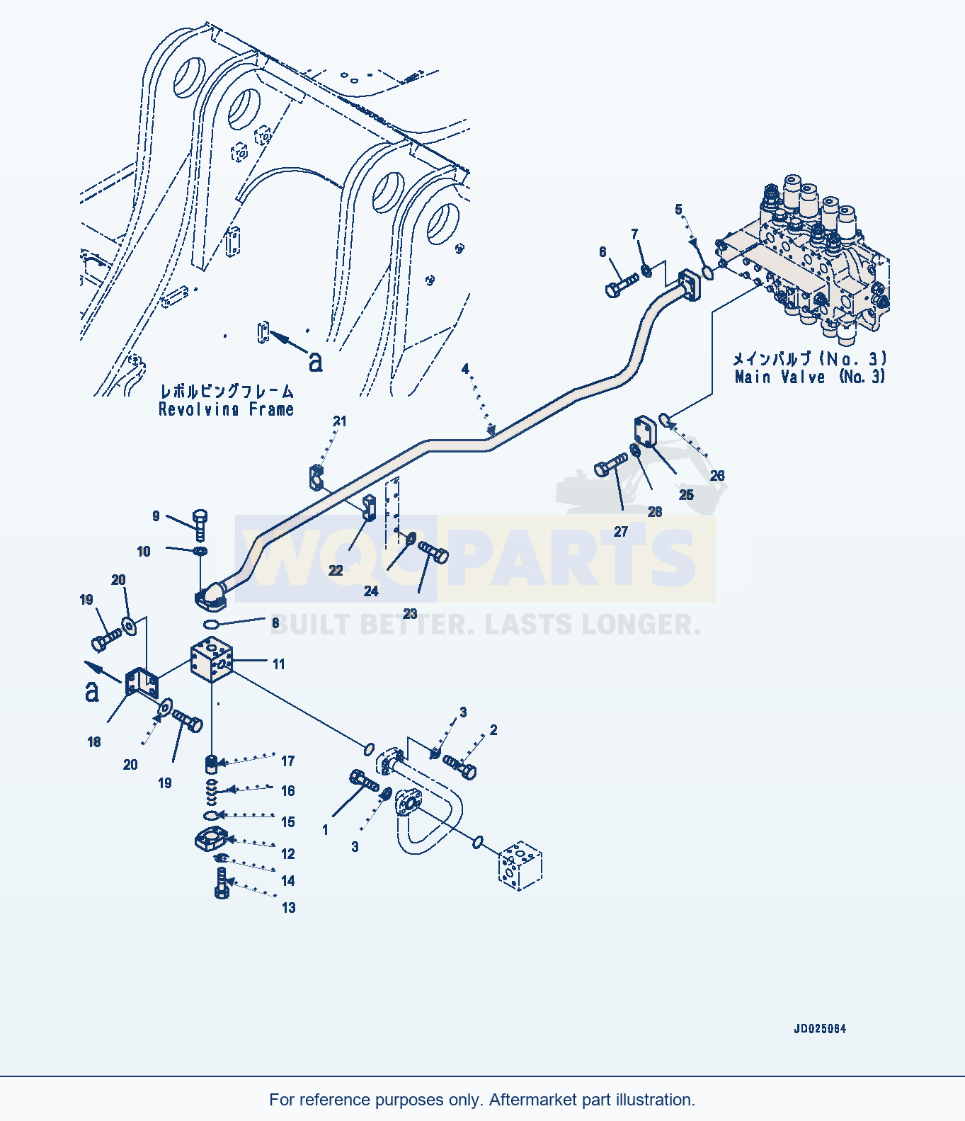 Komatsu PC1250LC-8 Boom Piping, No.3 Valve (#30158-) parts diagram