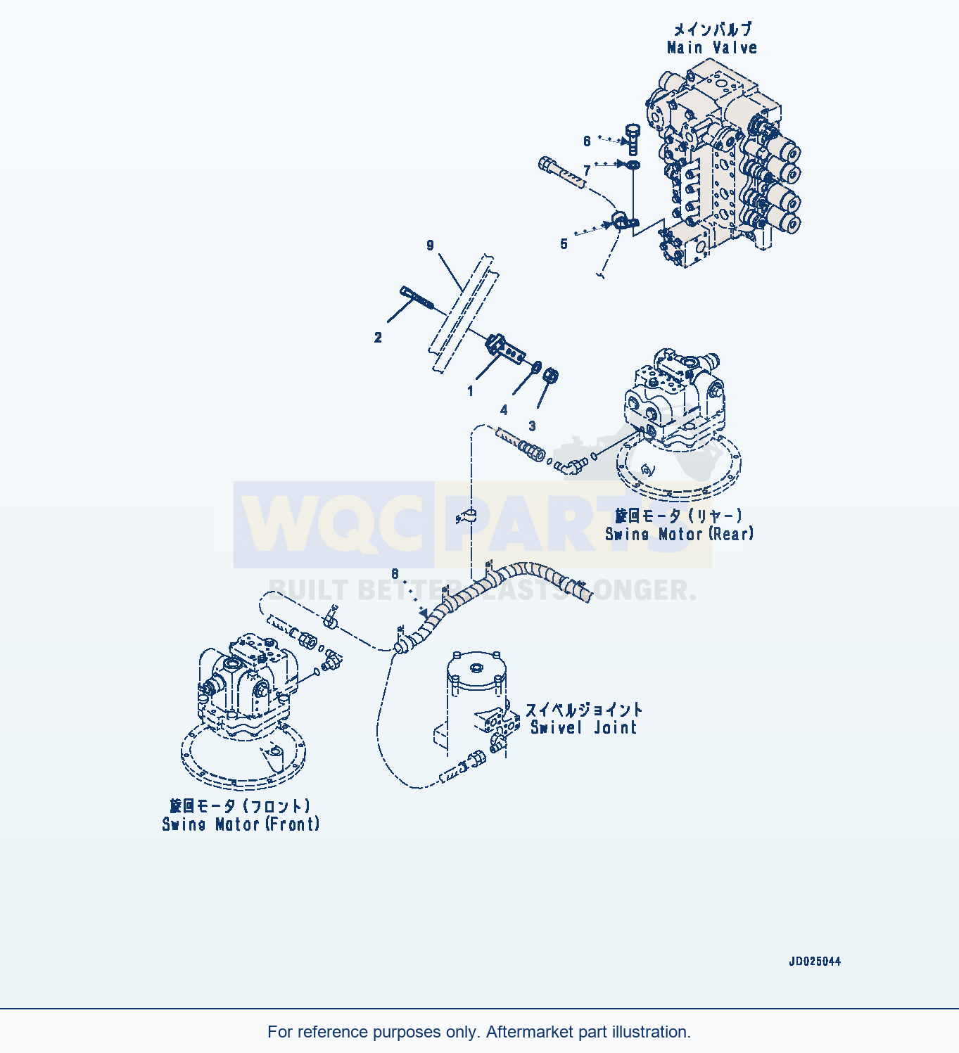 Komatsu PC1250LC-8 Drain Piping, Aftercooler Motor (#30158-) parts diagram