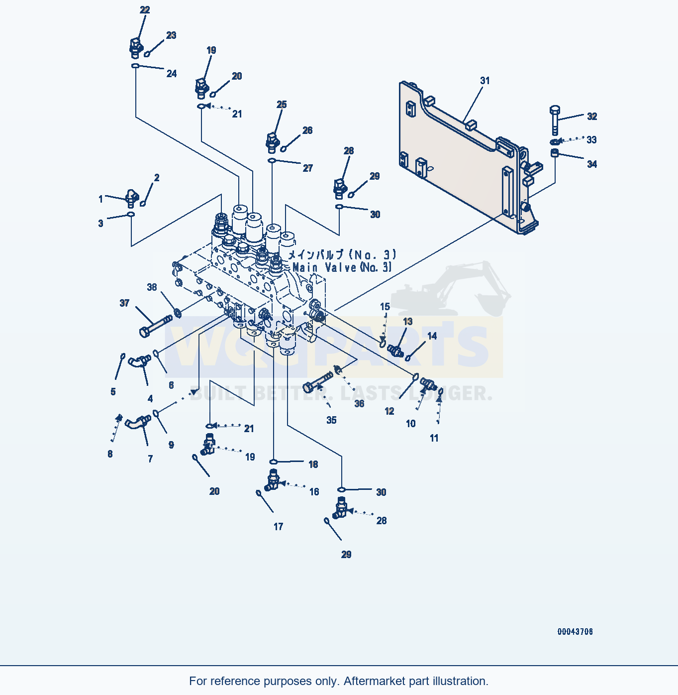 Komatsu PC1250LC-8 Swing Control Valve, Joint Parts (#30158-) parts diagram