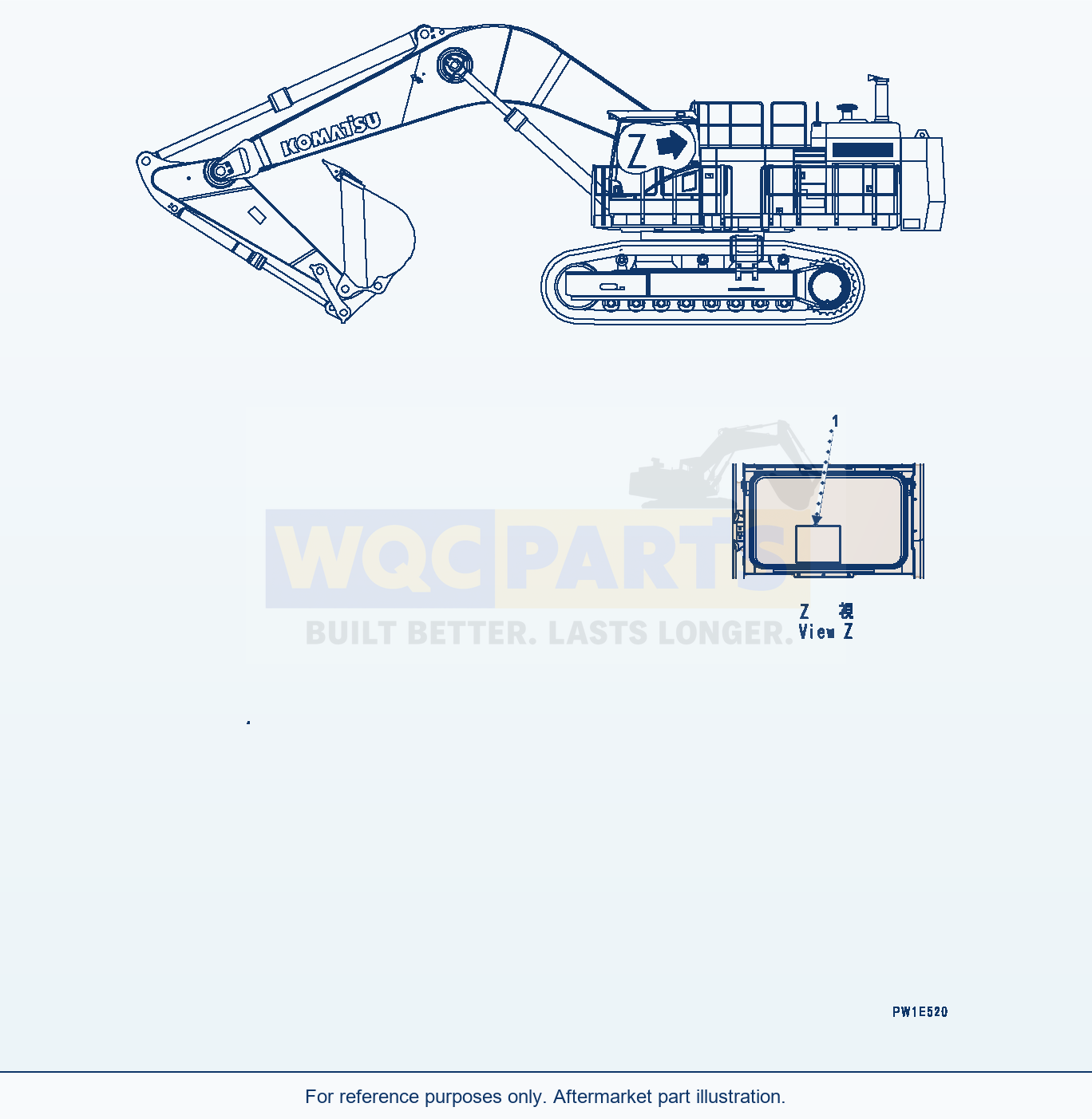 Komatsu PC1250LC-8 Lifting Capacity Chart (#30158-) parts diagram
