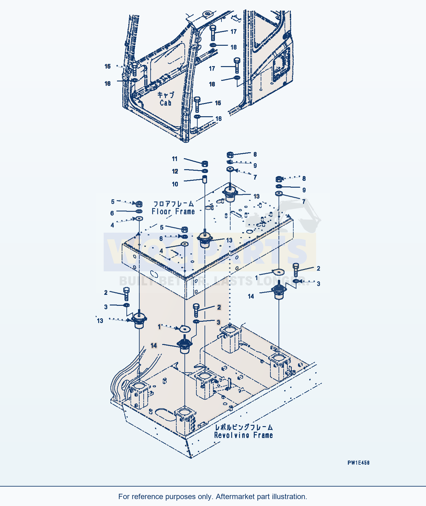 Komatsu PC1250LC-8 Floor Mounting (#30158-) parts diagram