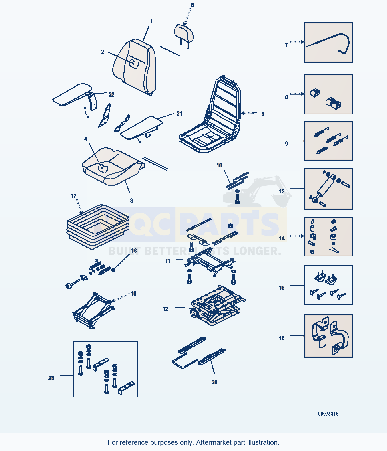 Komatsu PC1250LC-8 Operator'S Seat, Inner Parts (#30158-) parts diagram