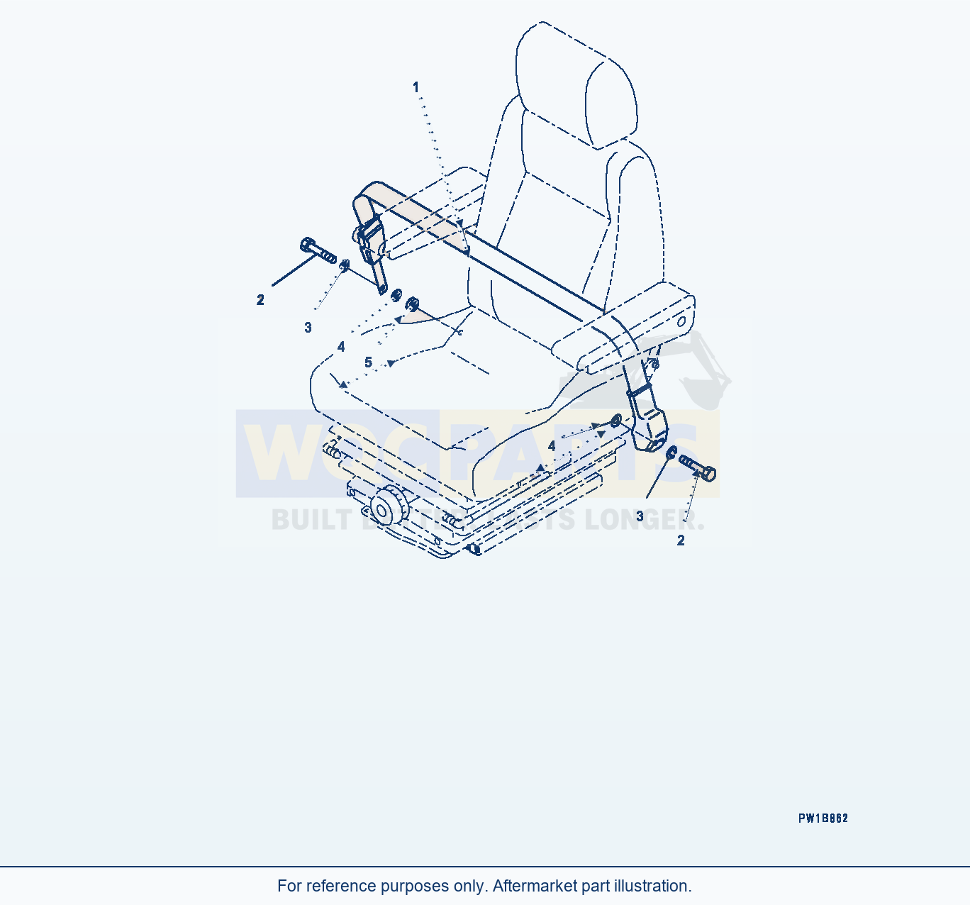 Komatsu PC1250LC-8 Seat Belt, 78mm Width — Seat Belt (#30158-) parts diagram