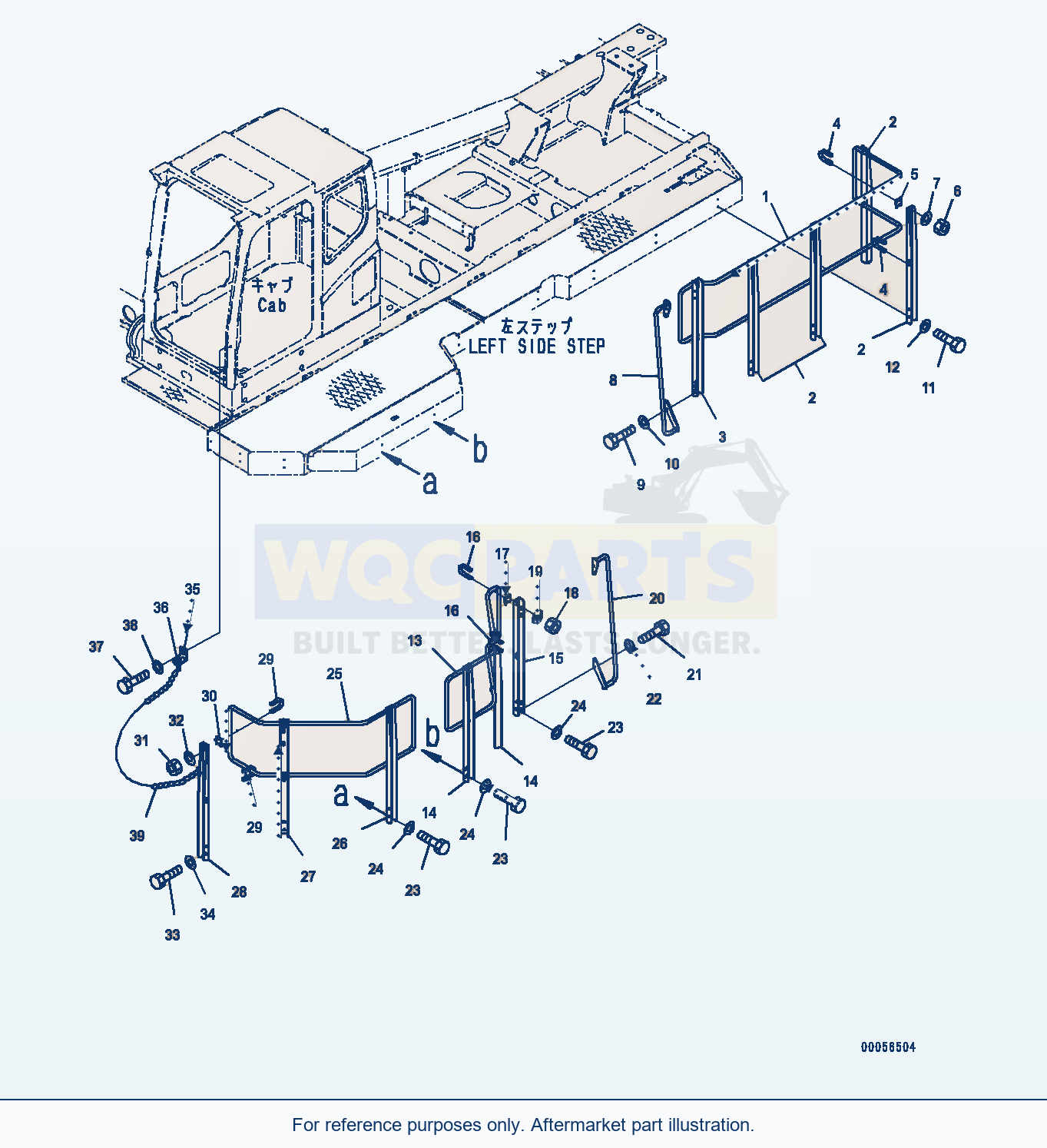 Komatsu PC1250LC-8 Left Side Step, Handrail (#30158-30245) parts diagram