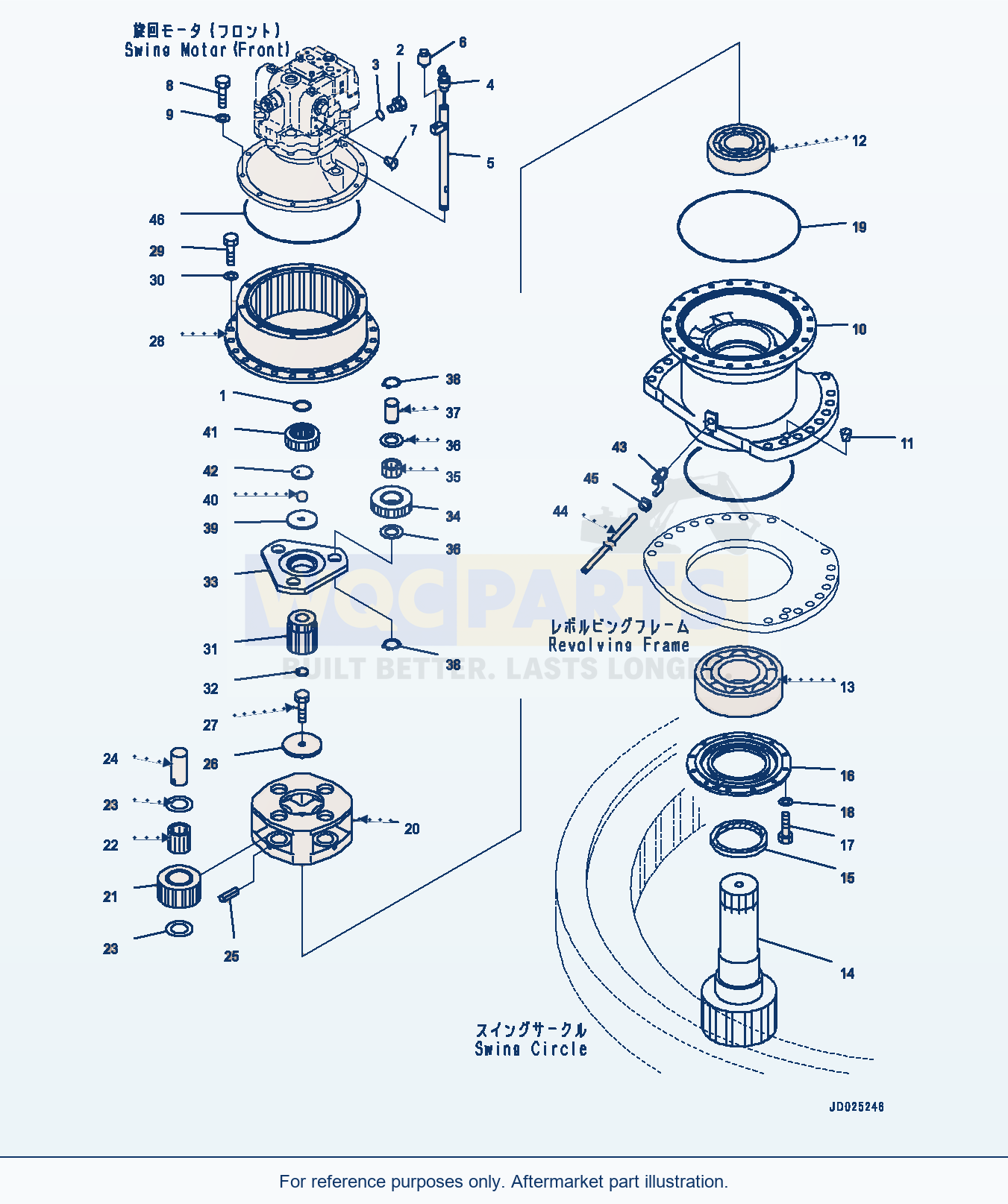 Komatsu PC1250LC-8 Swing Machinery And Motor, Front (#30158-) parts diagram