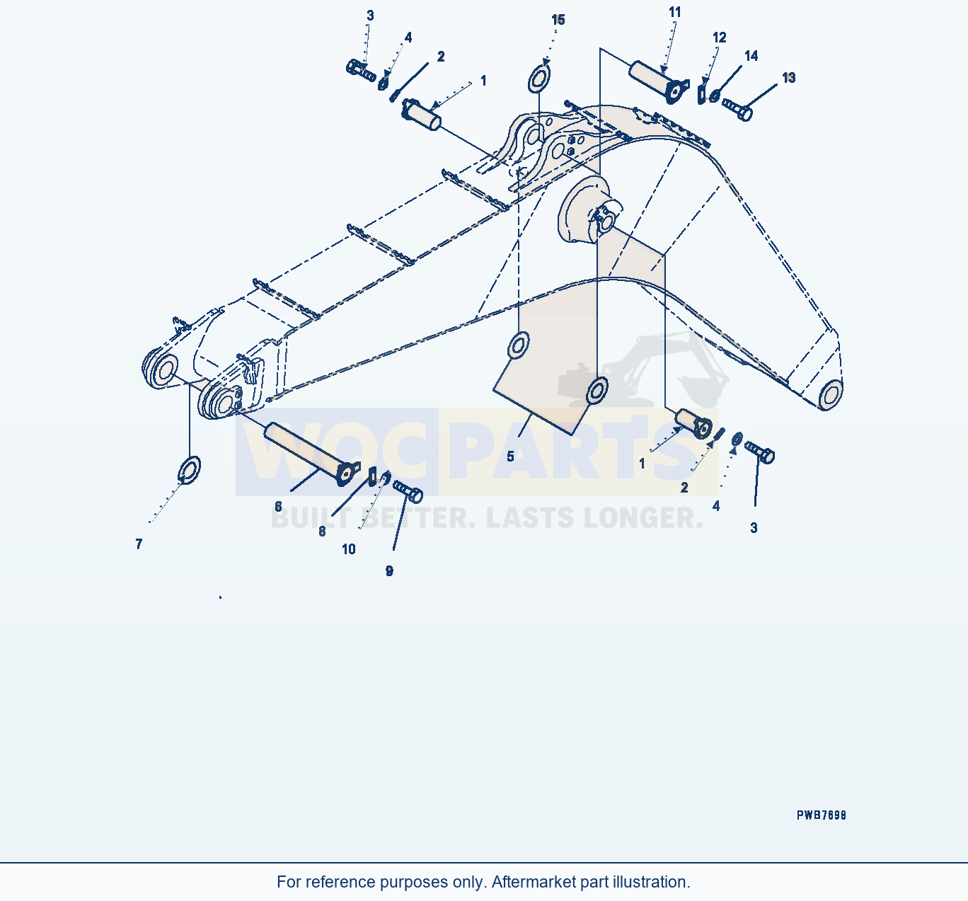 Komatsu PC1250LC-8 Boom, 9100mm — Boom, Pin (#30158-) parts diagram