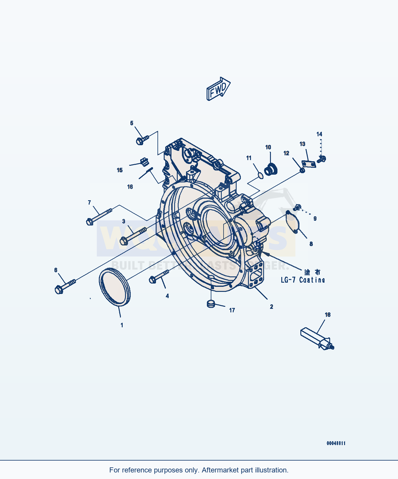 Komatsu PC200-8 Flywheel Housing (#26541137-) Serial 350001-UP parts diagram