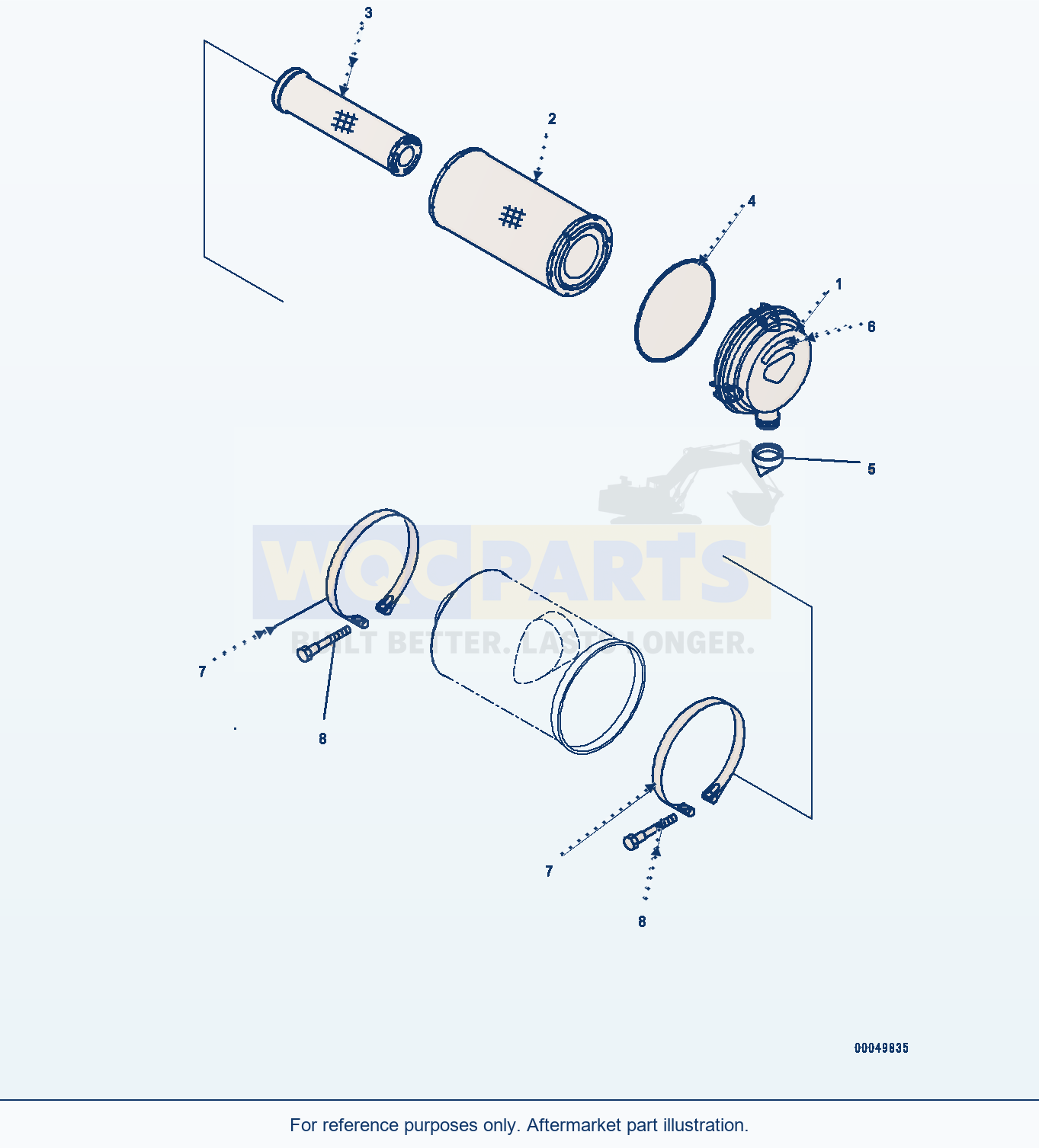 Komatsu PC200-8 Air Cleaner (#26541137-) Serial 315646-UP parts diagram