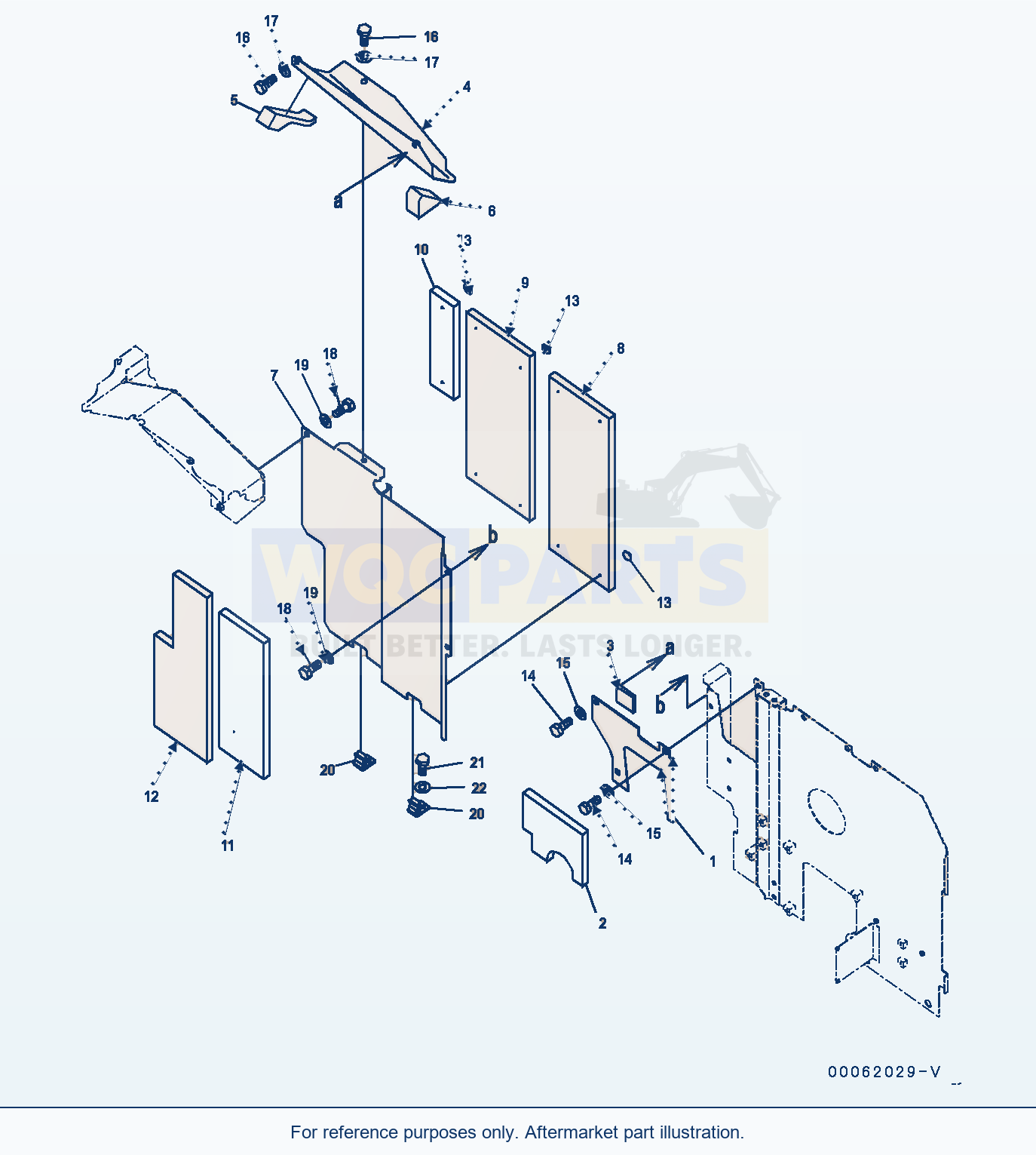 Komatsu PC200-8 Machine Cab Partition, Middle (#351438-) parts diagram