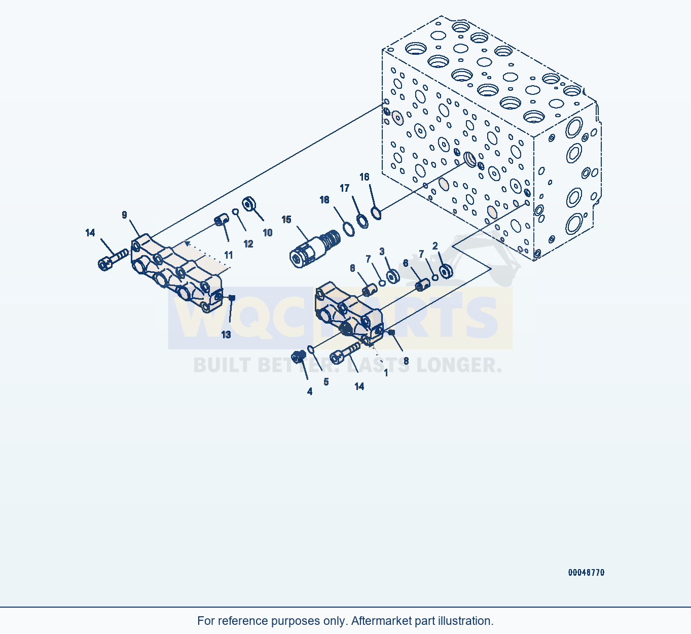 Komatsu PC200-8 Control Valve, Inner Parts (10/17) (#350001-) parts diagram
