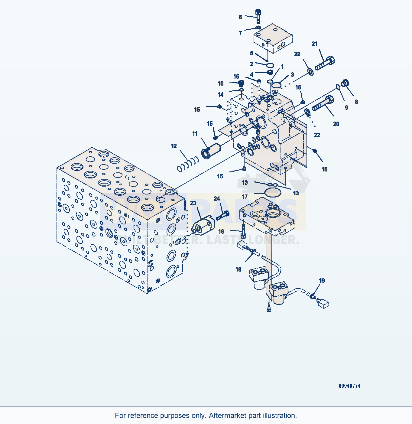 Komatsu PC200-8 Control Valve, Inner Parts (14/17) (#350001-) parts diagram
