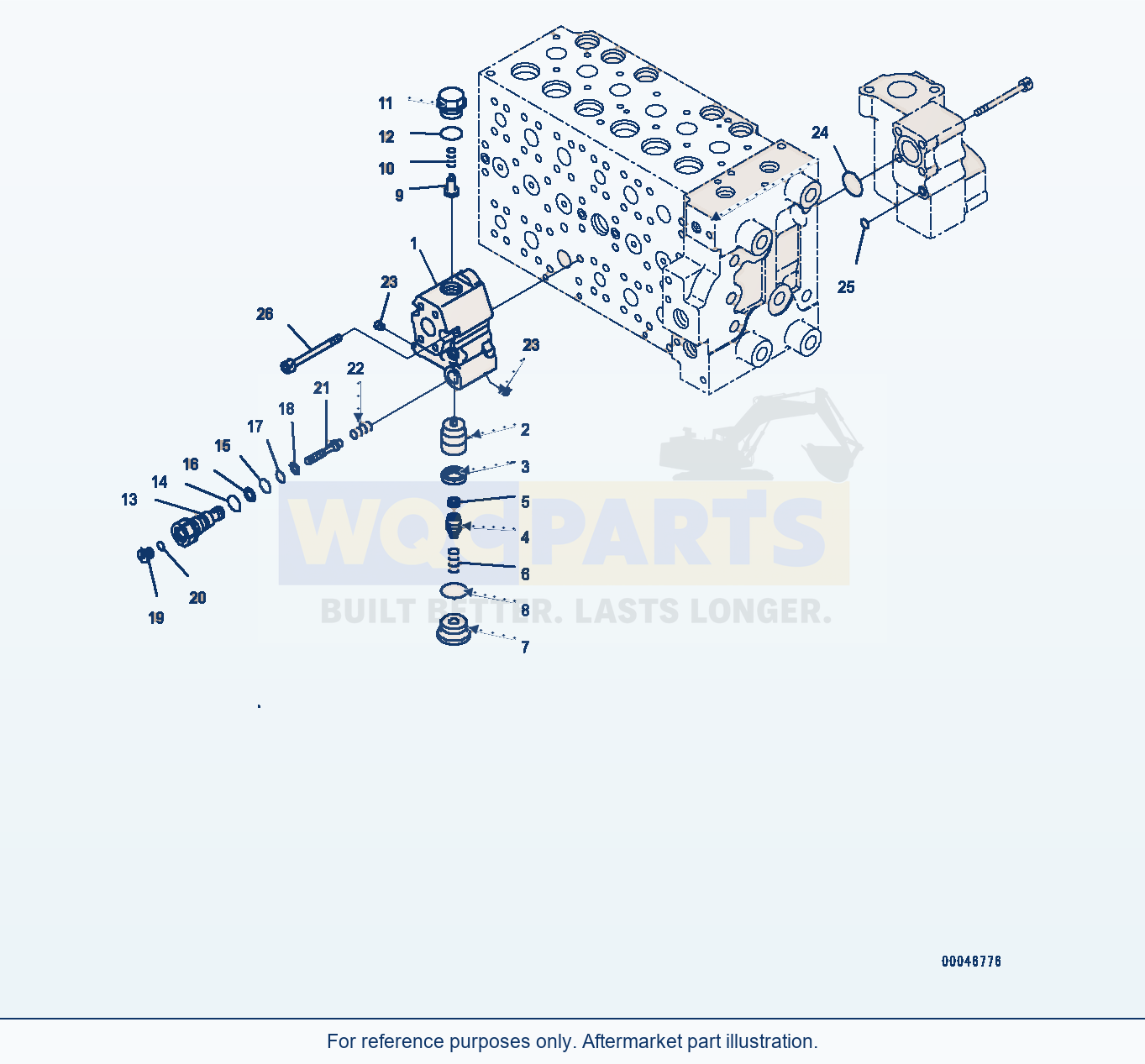 Komatsu PC200-8 Control Valve, Inner Parts (16/17) (#350001-) parts diagram